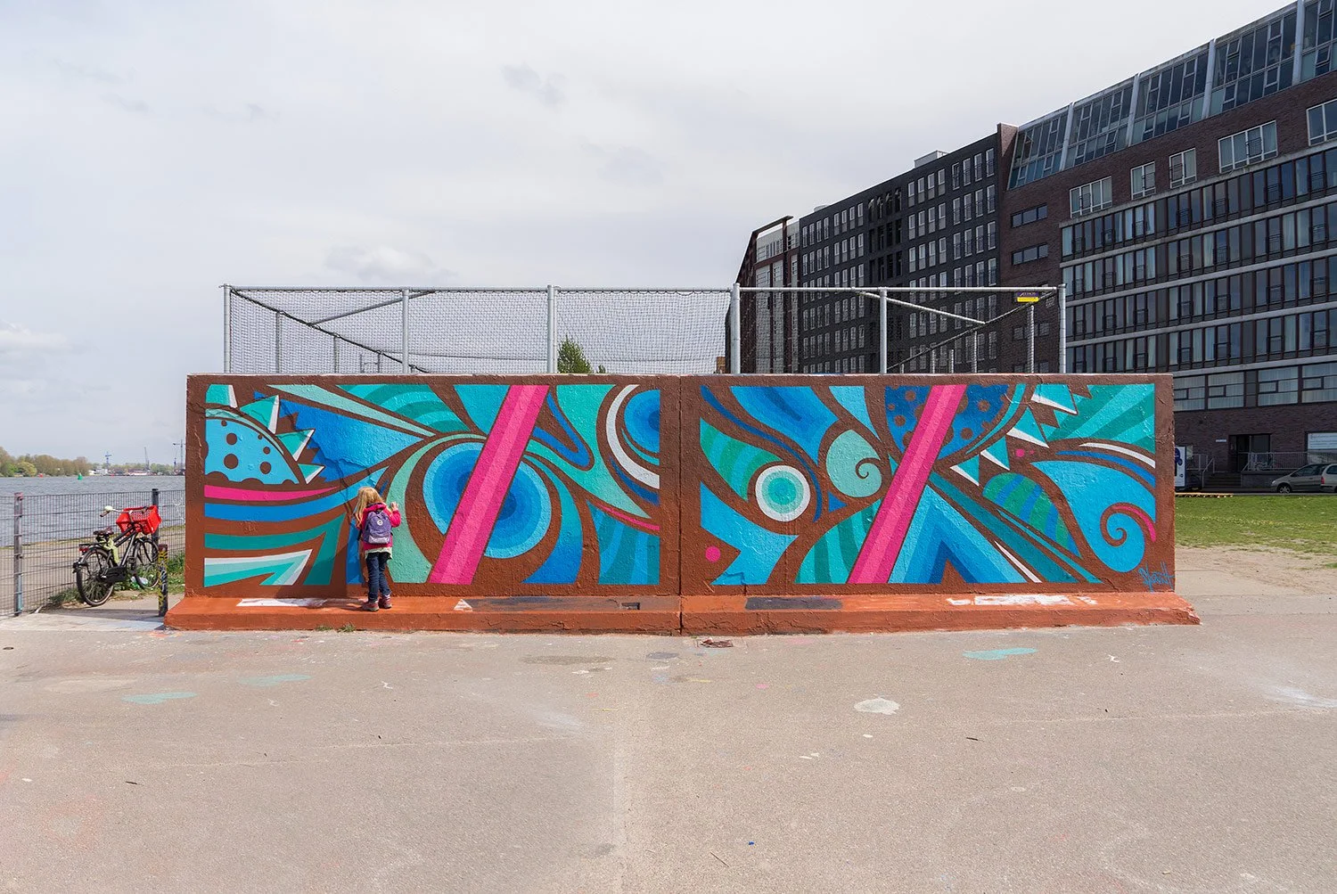 Mural art in process, Amsterdam