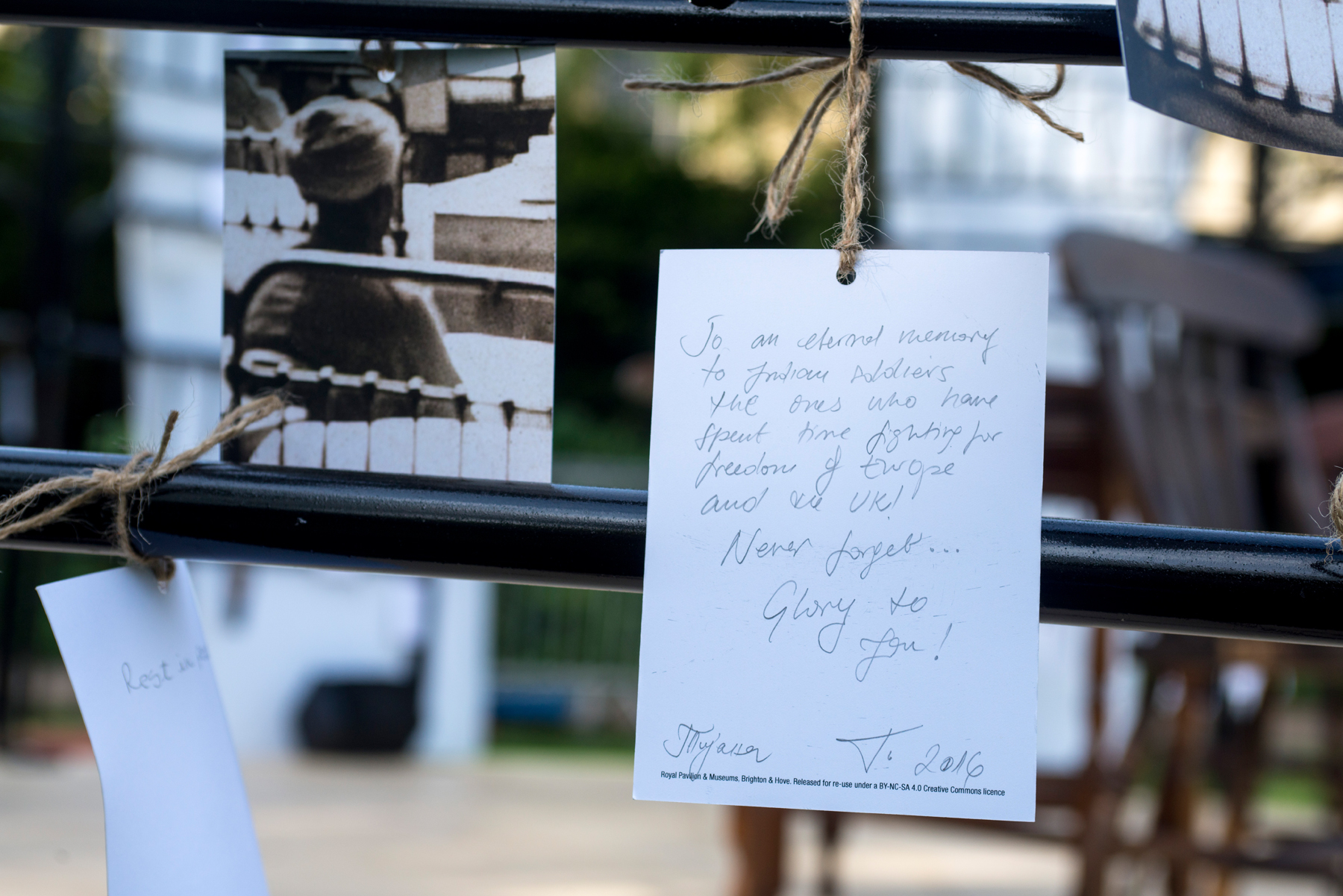 People got involved by writing messages to the soldiers and tying them to a pavilion made of bed frames.