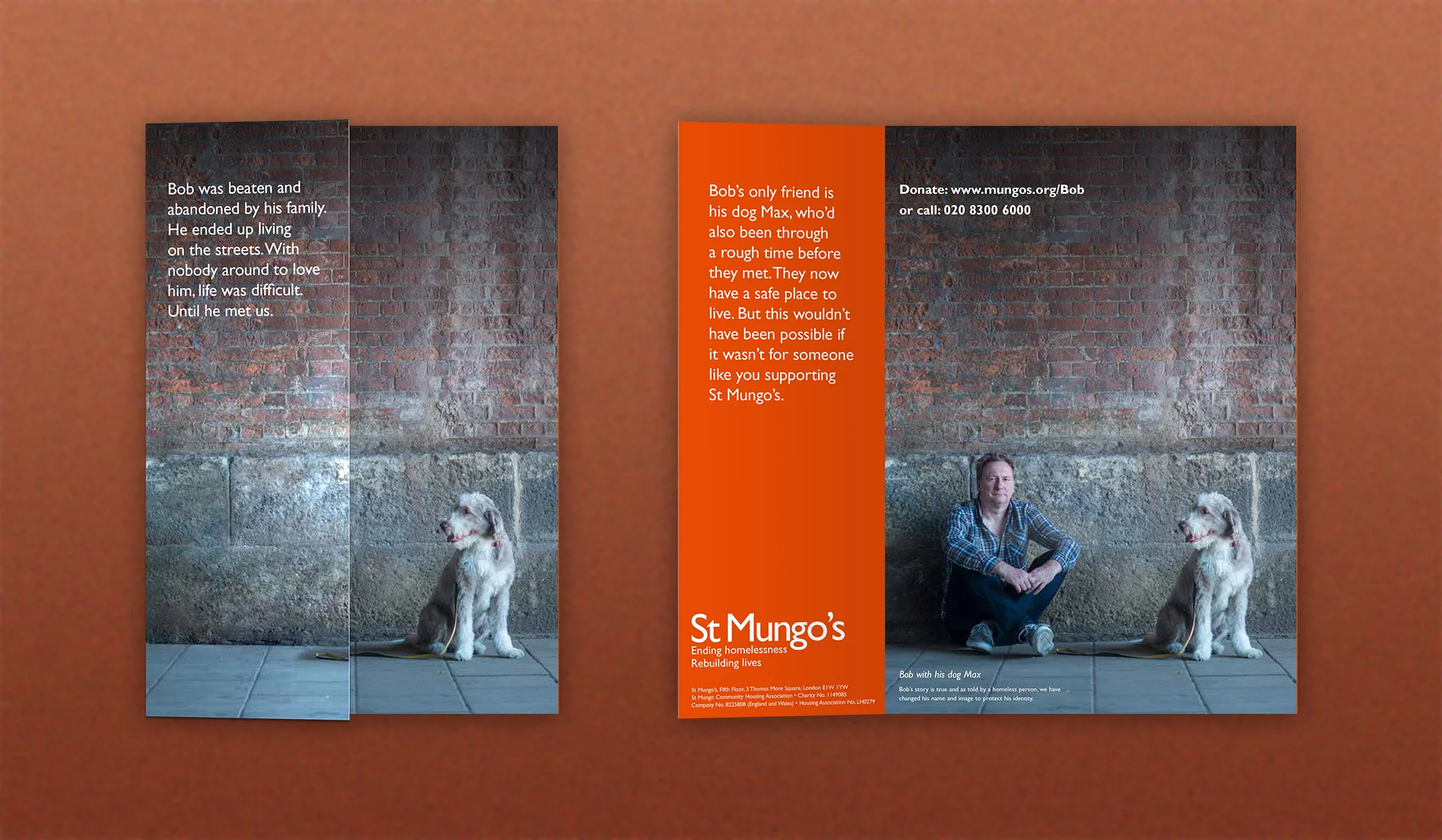  The resulting brochure highlighted how St Mungo's send outreach teams to meet homeless people and to help them off the streets. 