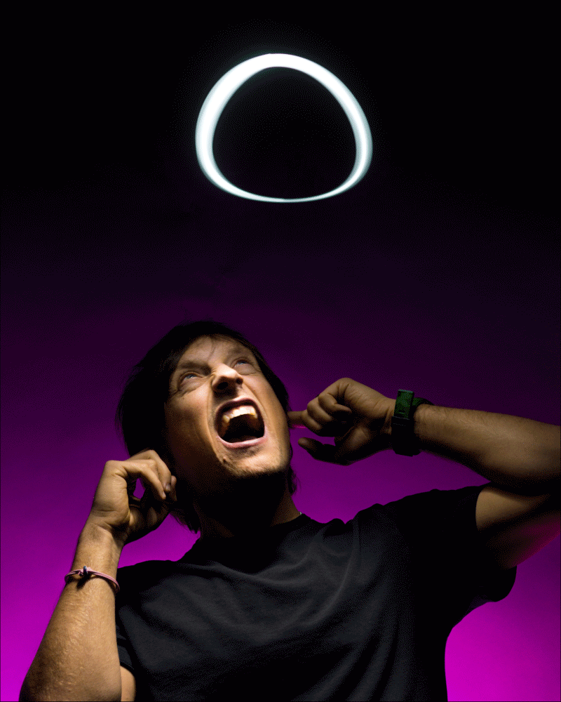 I worked with them to create this series of animated portraits using a keychain LED torch to light their faces and create the halos.