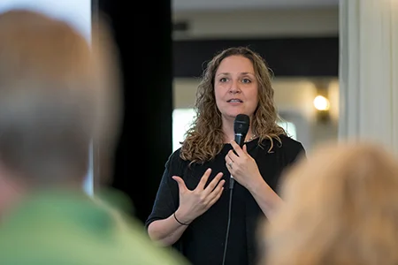 Laura Tach presenting