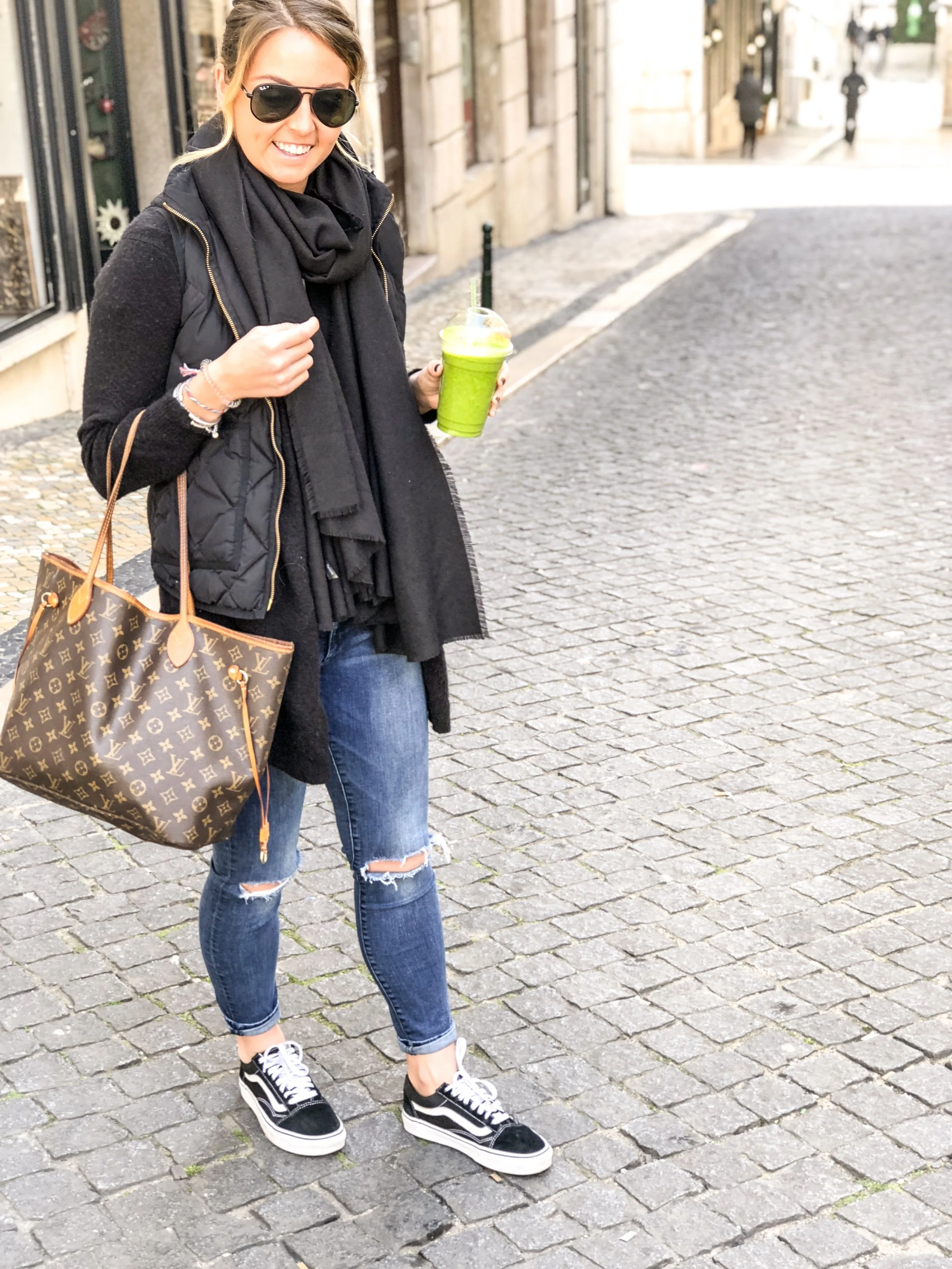 With Spring temperatures finally here, I'm living in this black vest and a light sweater. It's all about layers when it's 50 in the morning and 70 in the afternoon. 