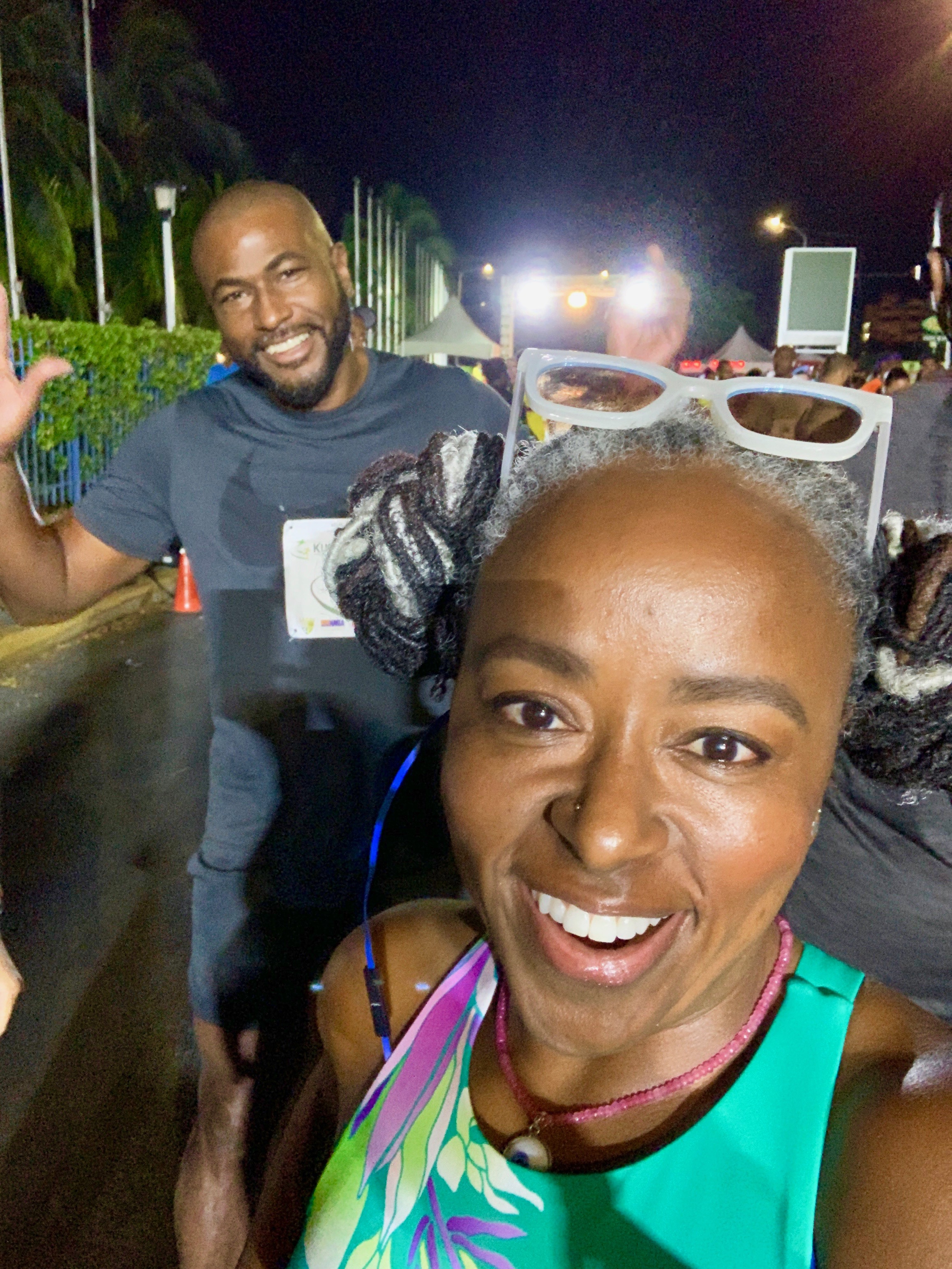  Pre-race posing with my longtime friend Kevin. We both ran the 5K last year, so it was great to conquer the 10K together this year. 