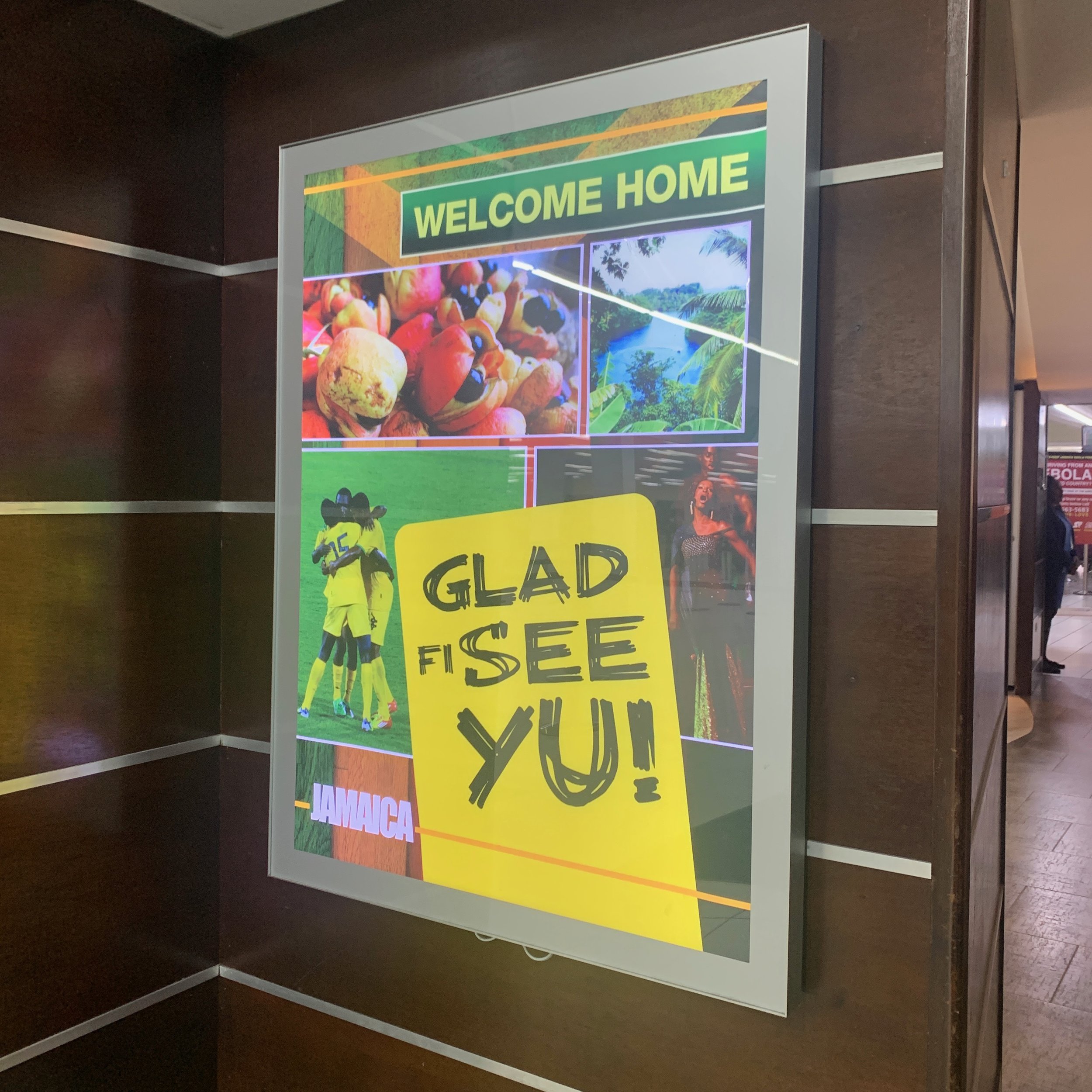 Gotta love the quintessentially Jamaican welcome at Norman Manley International Airport!