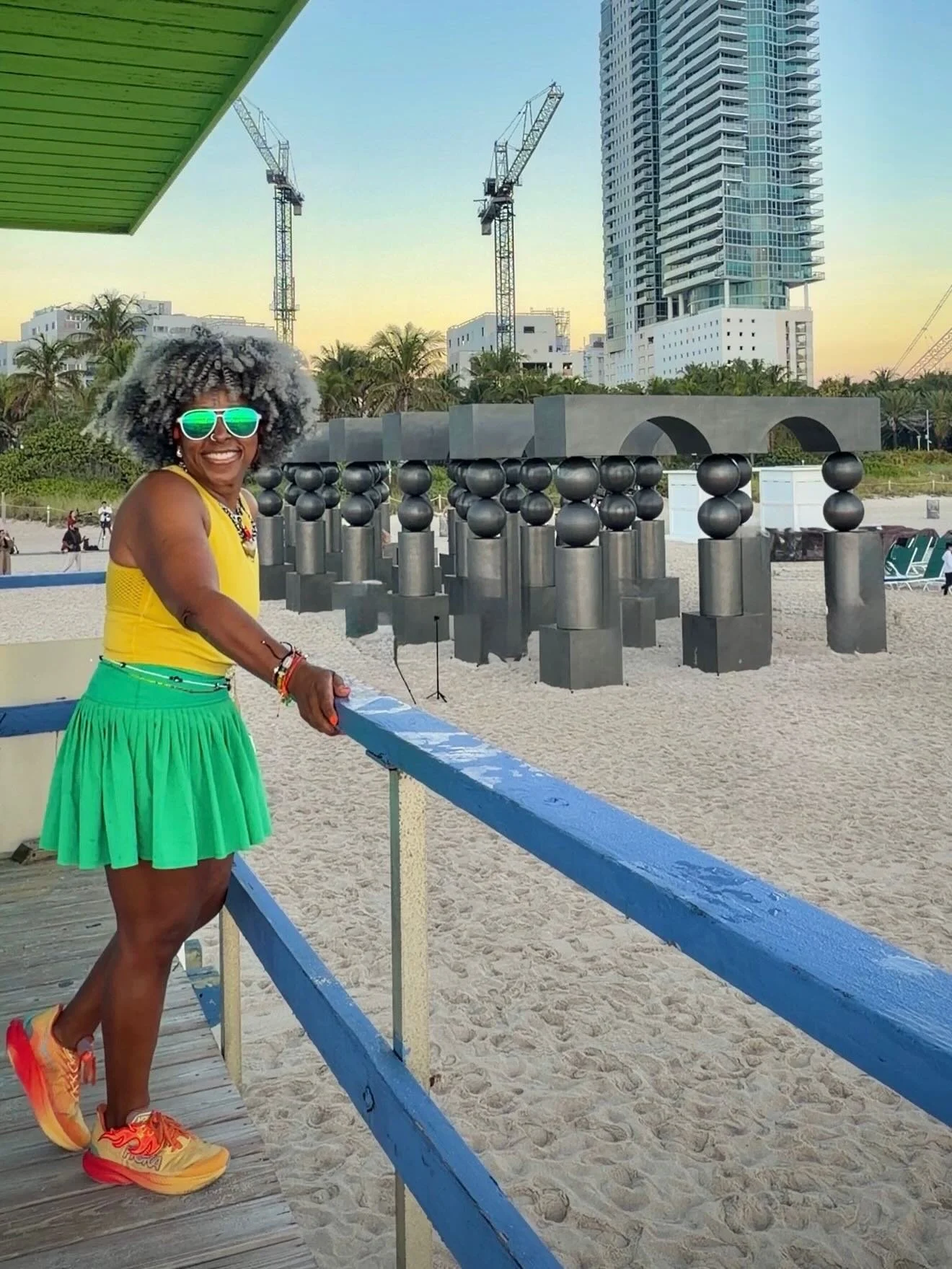 This morning's run was on South Beach, to see another Miami Art Basel/Miami Art Week installation: Pilar Zeta's The Observer Effect, on the sand at 18th St. 
🎨
The piece is &quot;an iridescent and monumental sculpture that invites visitors to enter 