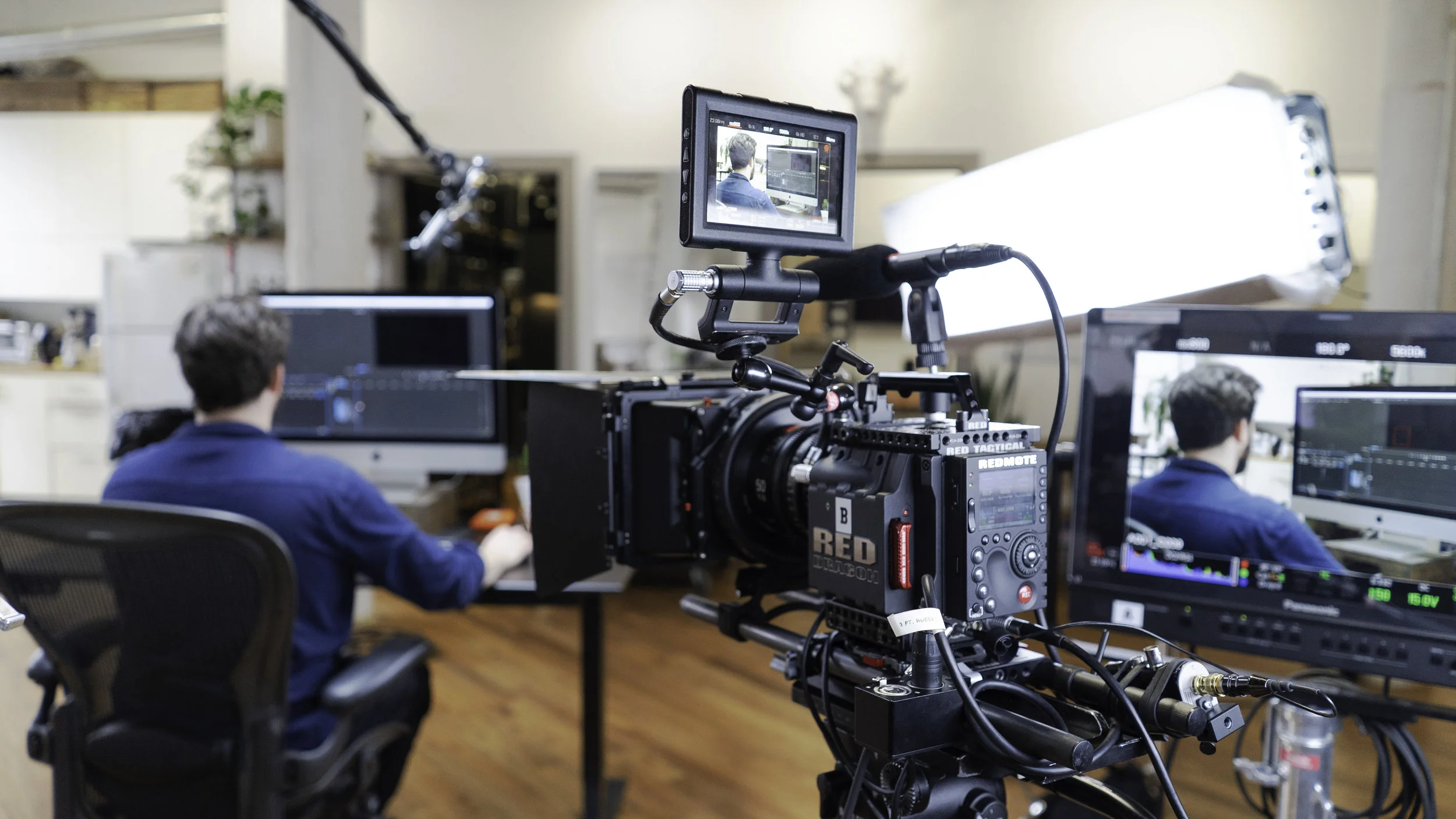 Ethan Russell shooting a vlog about how to edit videos.