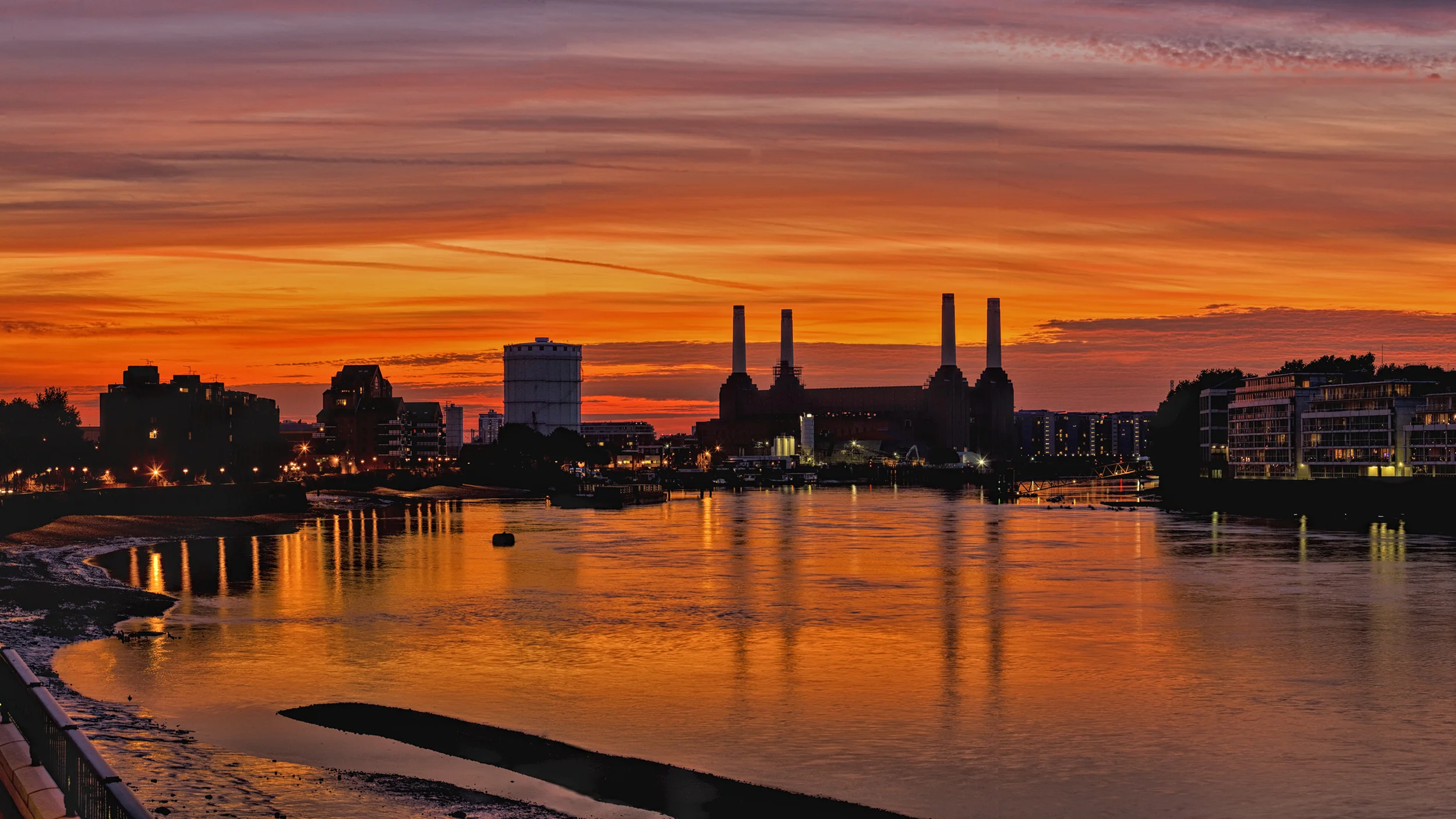 River Thames Battersea London Sunset Battersea Power Station