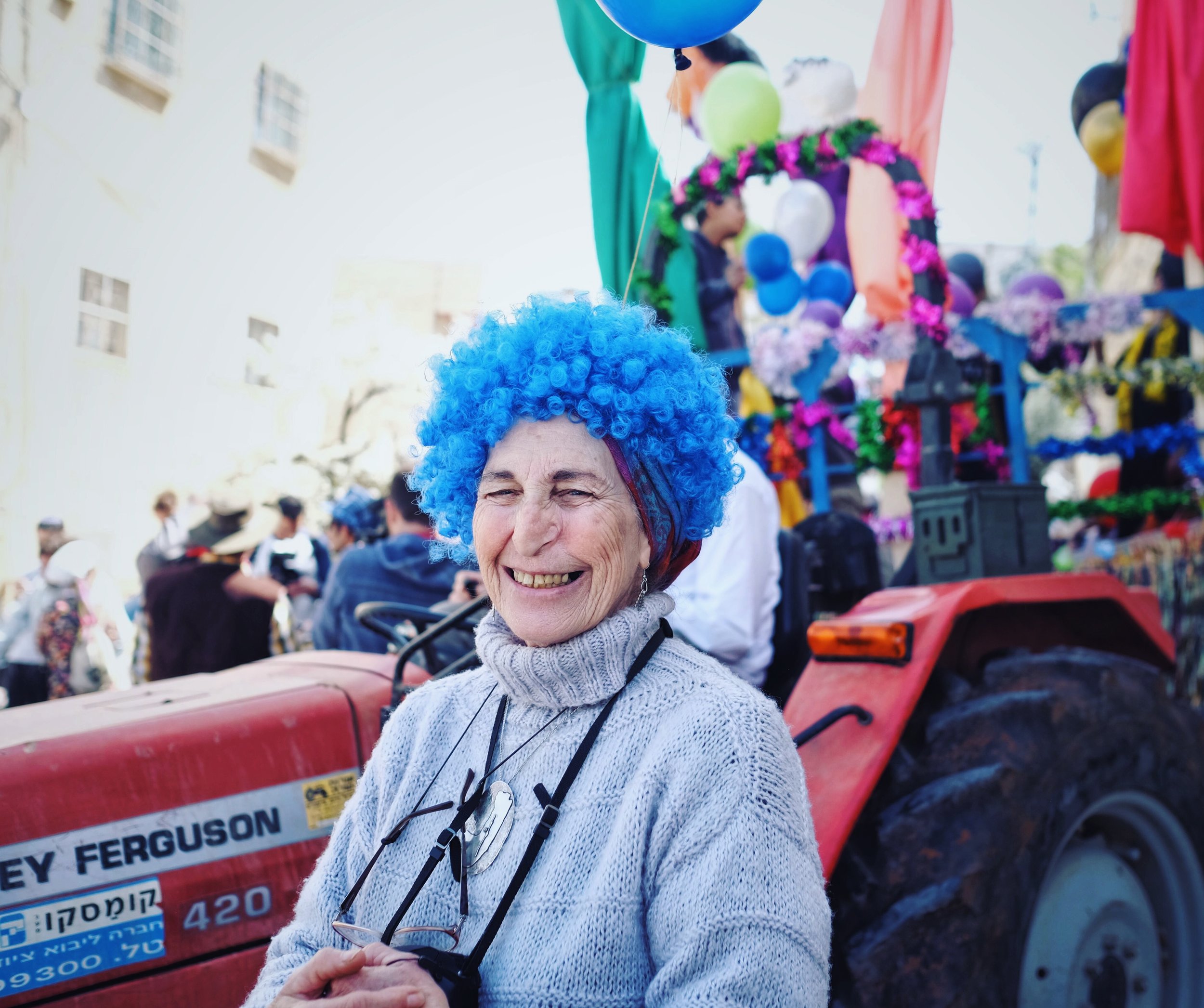  Tamar Halfon from South Carolina celebrates Purim in the West Bank city of Hebron.&nbsp;I asked about the camera around her neck. "If they throw a stone, now I'll be able to know who it was" she said.&nbsp; 