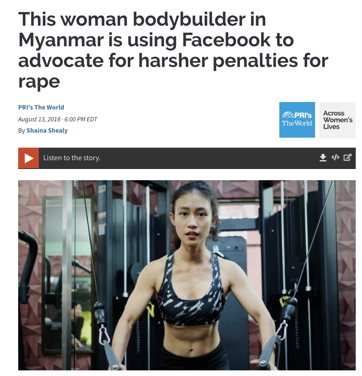 This woman bodybuilder in Myanmar is using Facebook to advocate for harsher death penalties for rape