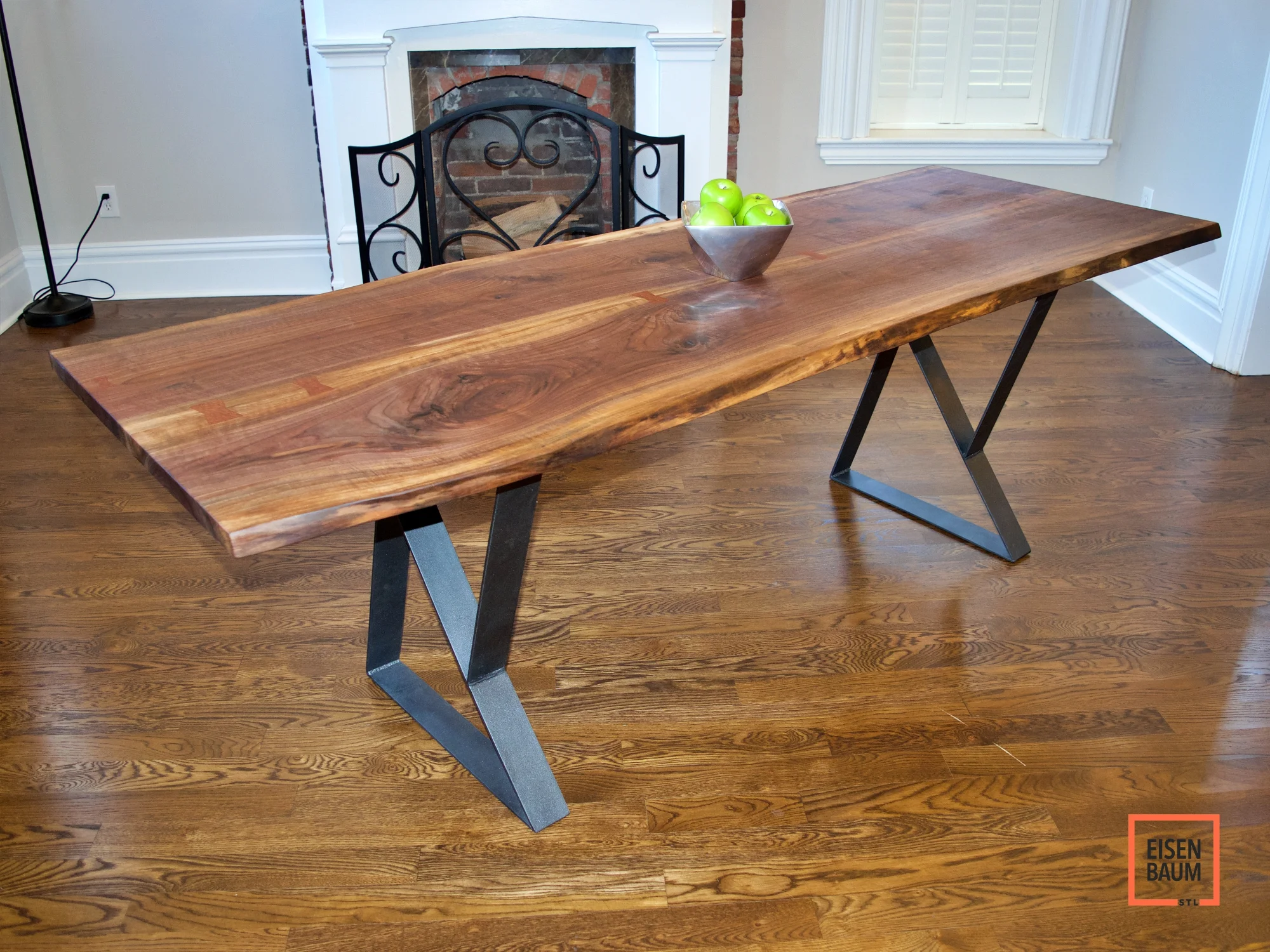 Walnut Steel Z Legs Dining Table_4.jpg
