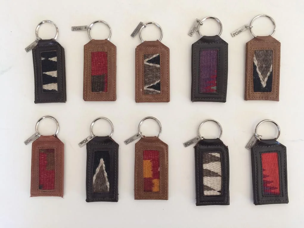 Vintage Navajo Rug Fragment Key Fobs