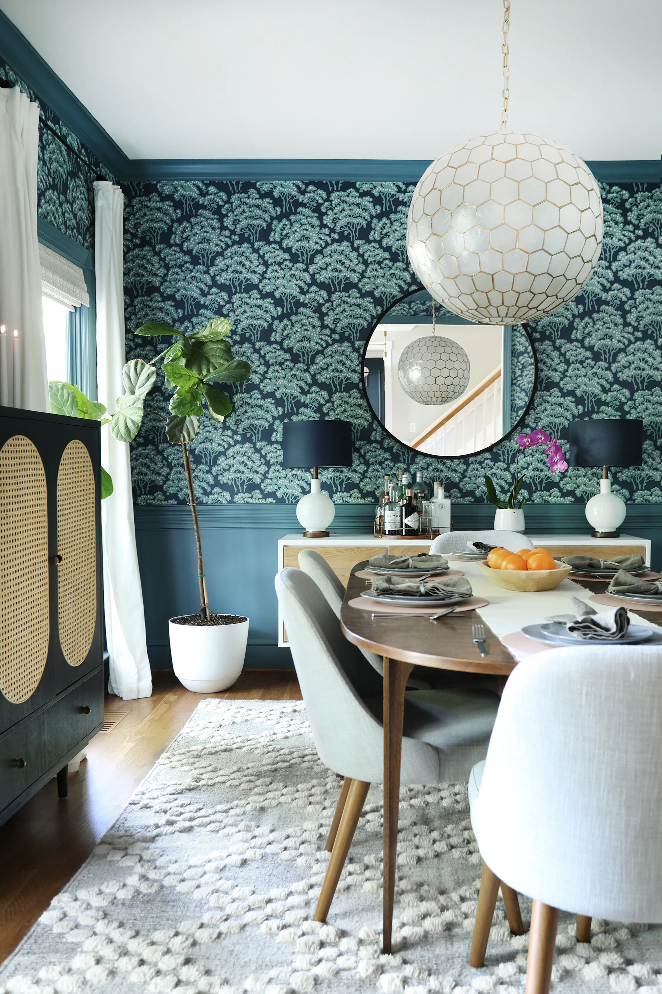 Blue And Green Dining Room