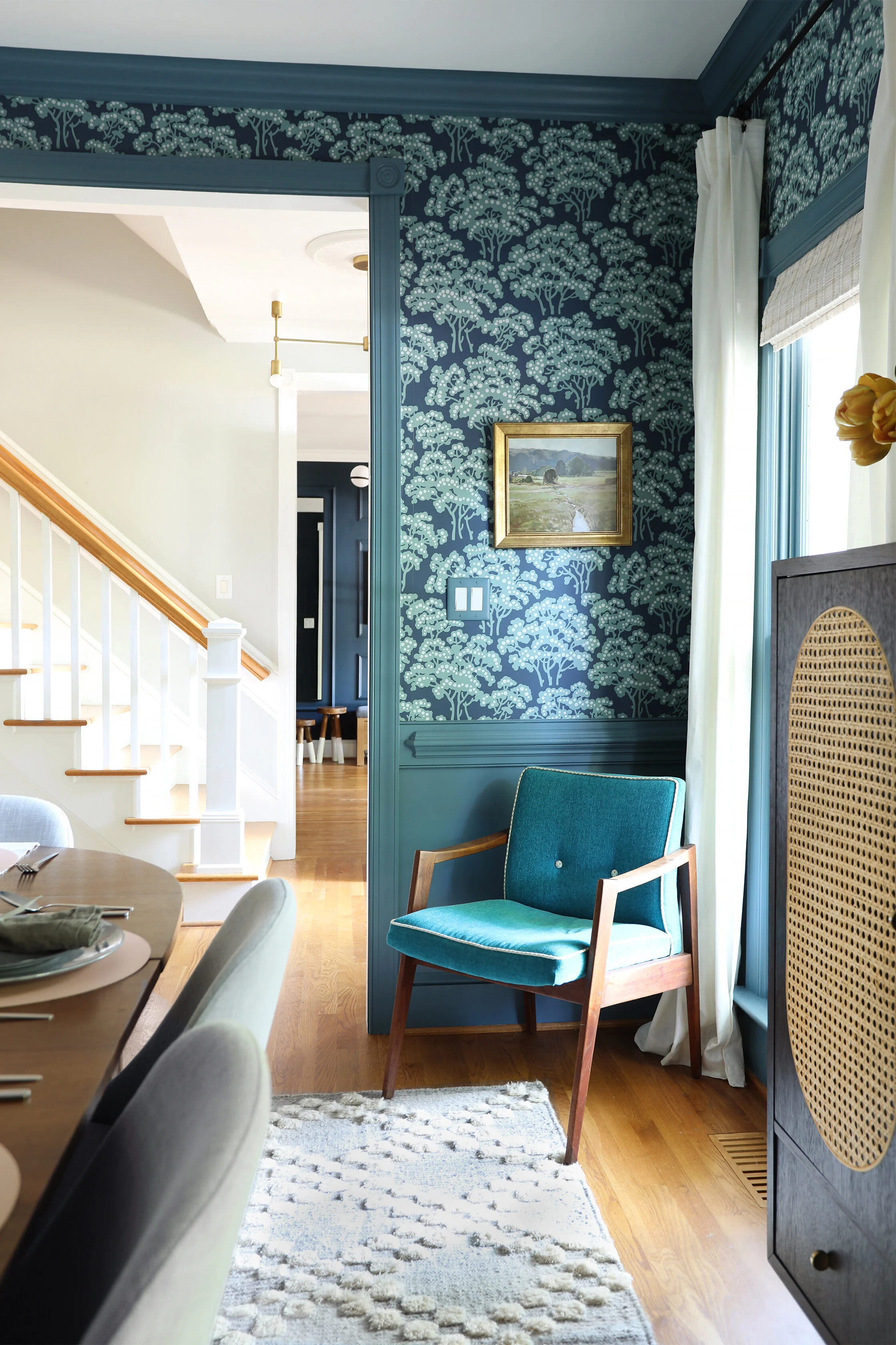 Wallpaper Dining Room Chair Rail