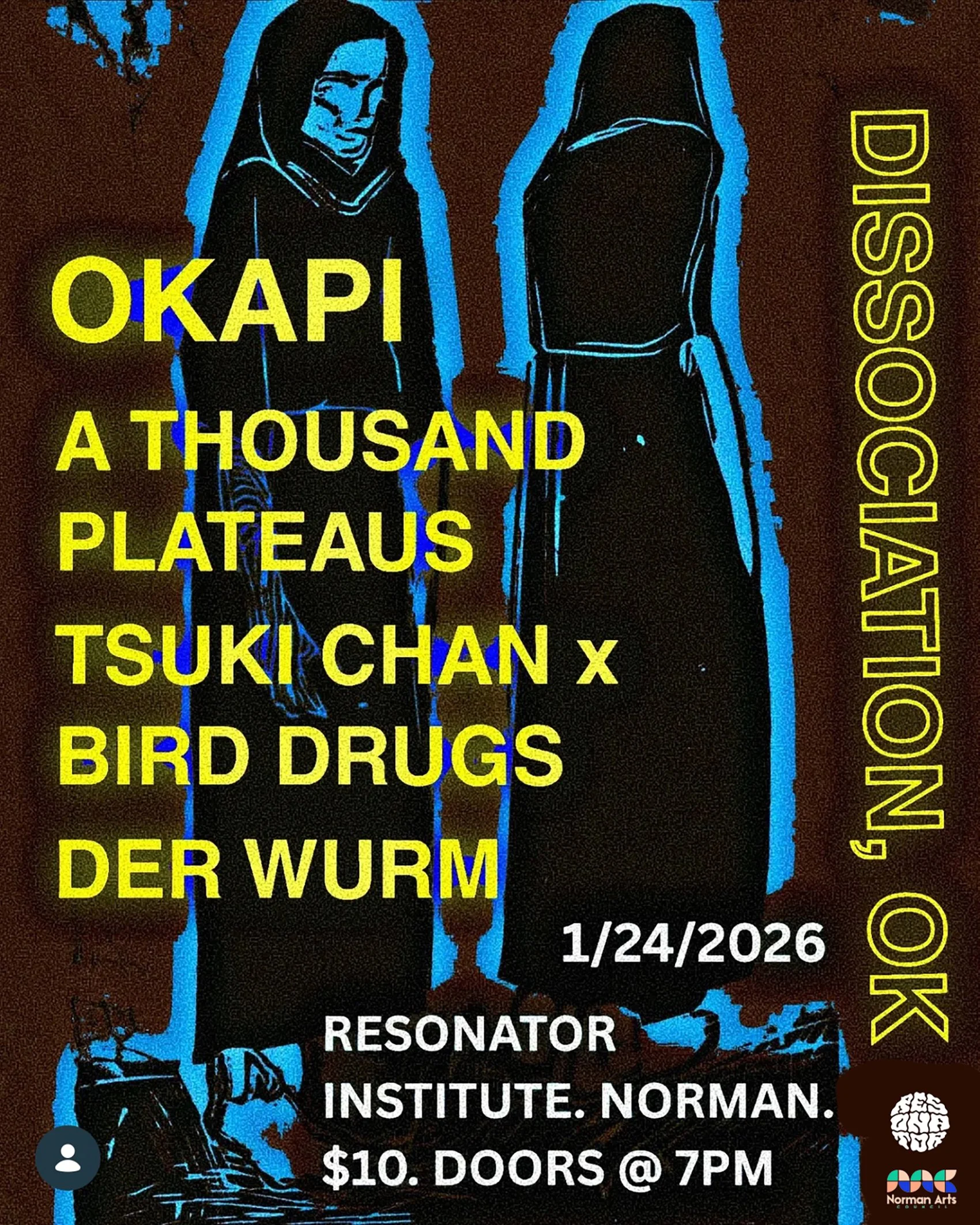 OKAPI, A Thousand Plateaus, Tsuki Chan x, Bird Drugs, and Der Wurm