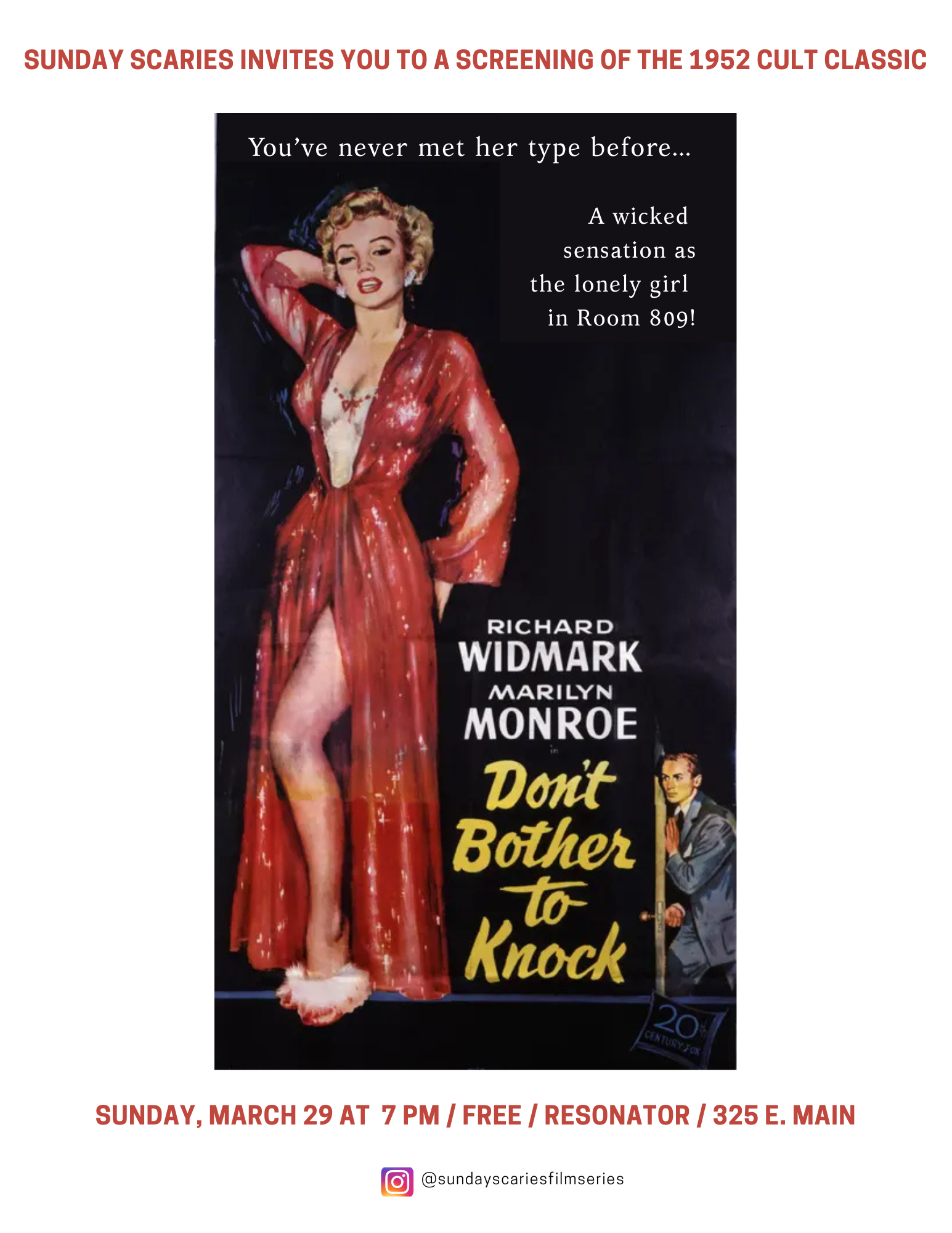 Sunday Scaries presents "Don't Bother to Knock"