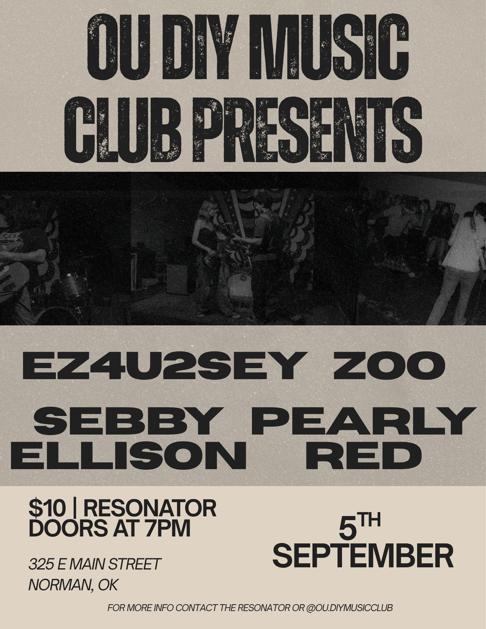 DIY Music Club presents EZU2SEY, Zoo, Sebby Ellison, and Pearly Red