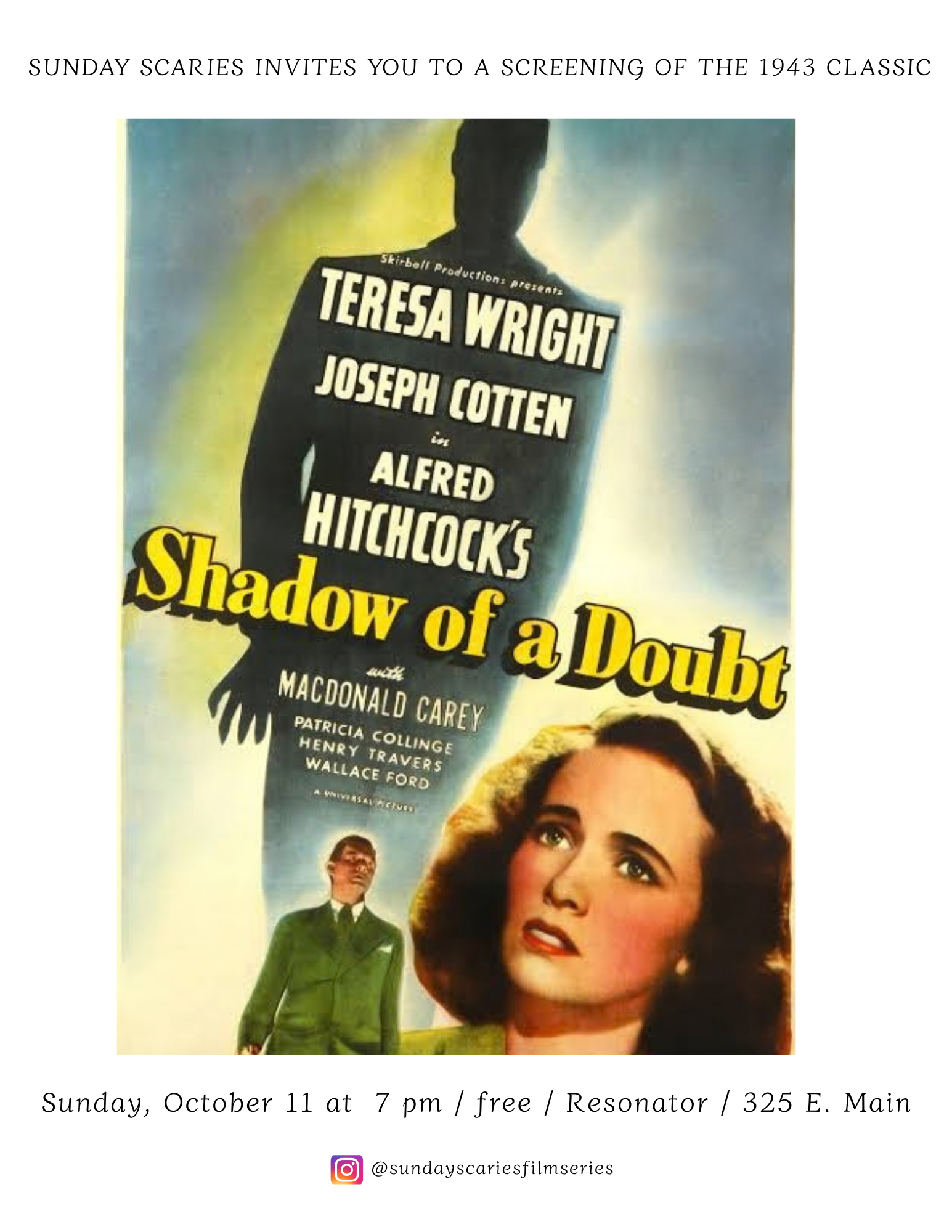 Sunday Scaries presents: Shadow of a Doubt