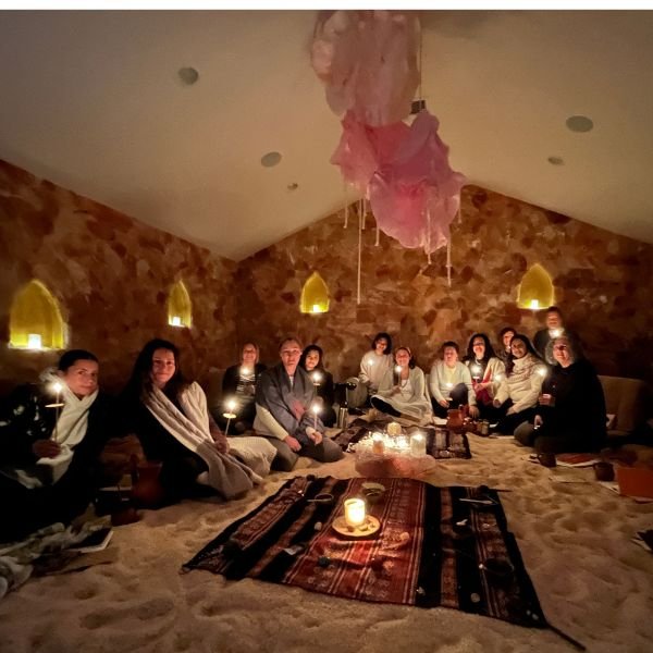 Cacao ritual circle in salt cave at Sault Haus