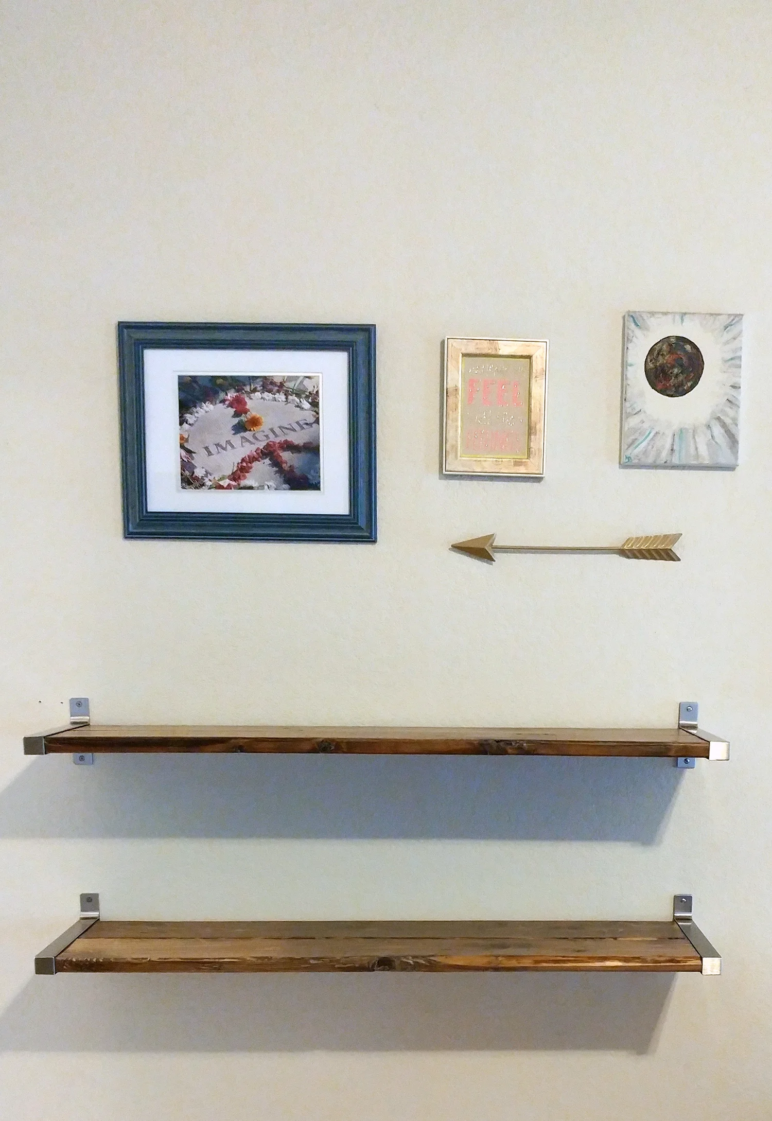 Handmade Shelf With Brushed Nickel 
