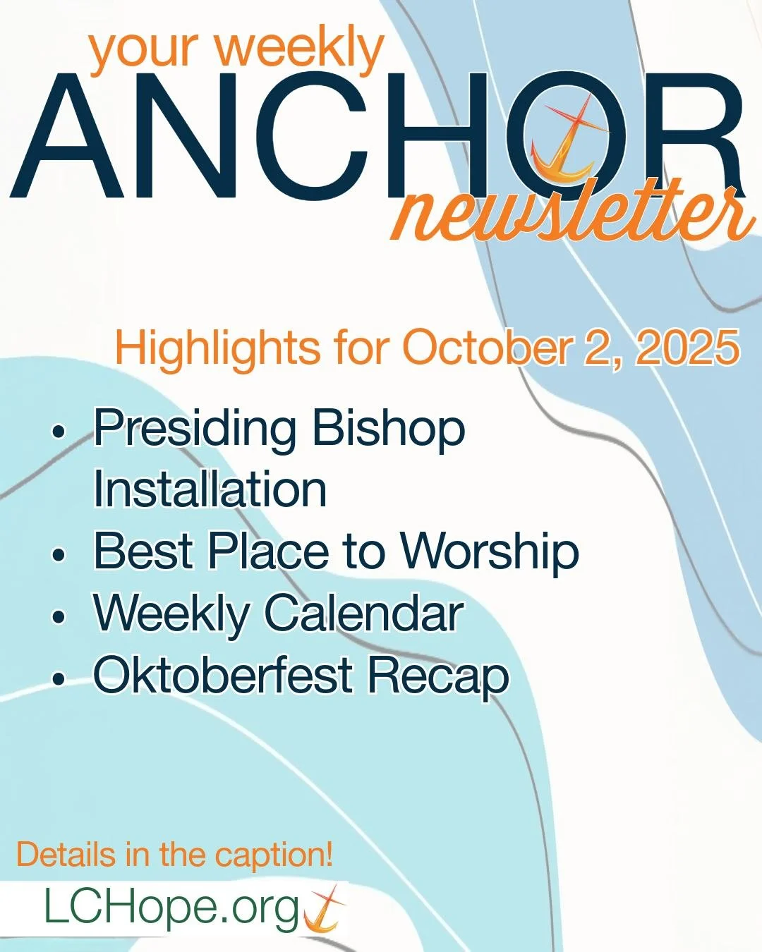 The latest Anchor is live! Catch up on everything happening in our church community this week.
#ELCA #LutheranChurch #BroomfieldColorado #BroomfieldCO #broomfield #Lutheran