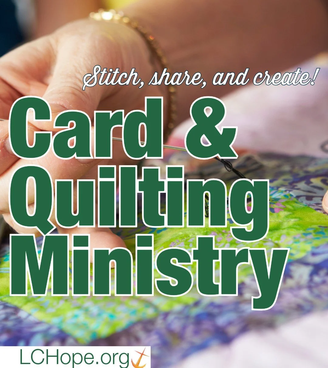 Join us Monday, October 6 at 9:30 AM in the narthex for a morning of card-making &amp; quilting 🧵💌