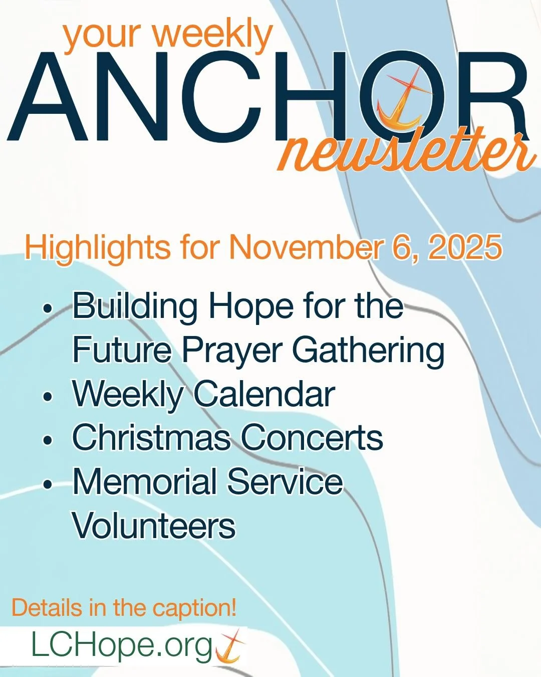 🚨 The latest Anchor is here! 🚨
Don&rsquo;t miss what&rsquo;s happening this week at our church &mdash; news, events, and all the good stuff you need to know!
#ELCA #LutheranChurch #BroomfieldCO #LutheranLife