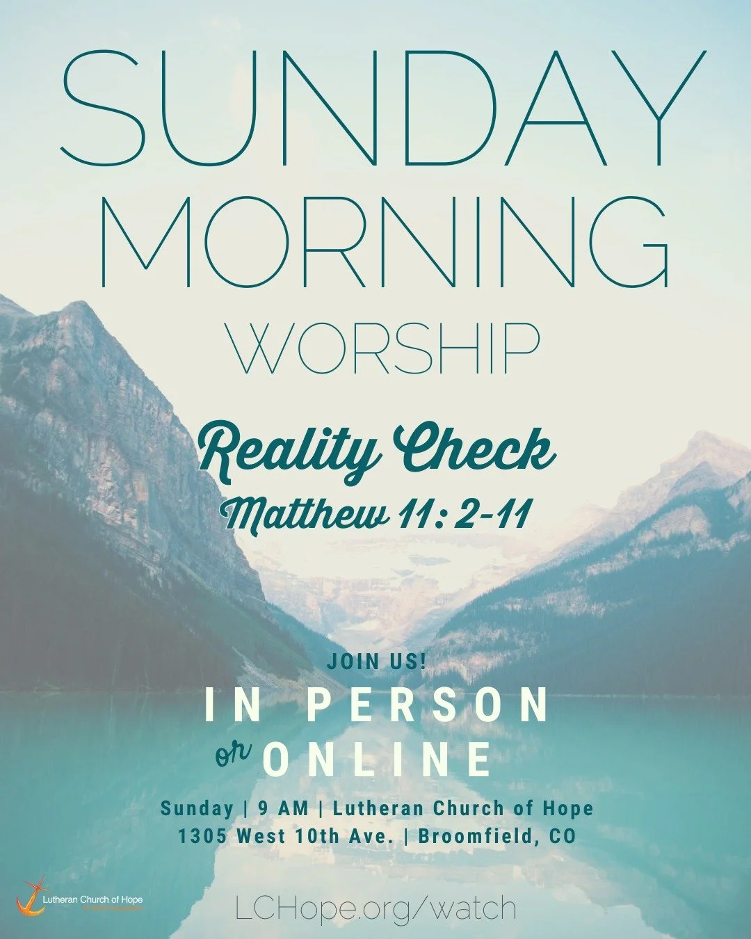 It&rsquo;s the Third Sunday of Advent! 🕯️
Come worship with us at 9am! Everyone is welcome at LCHope! 
#ELCA #Church #Colorado #BroomfieldCO #Lutheran #AdventSeason #AllAreWelcome