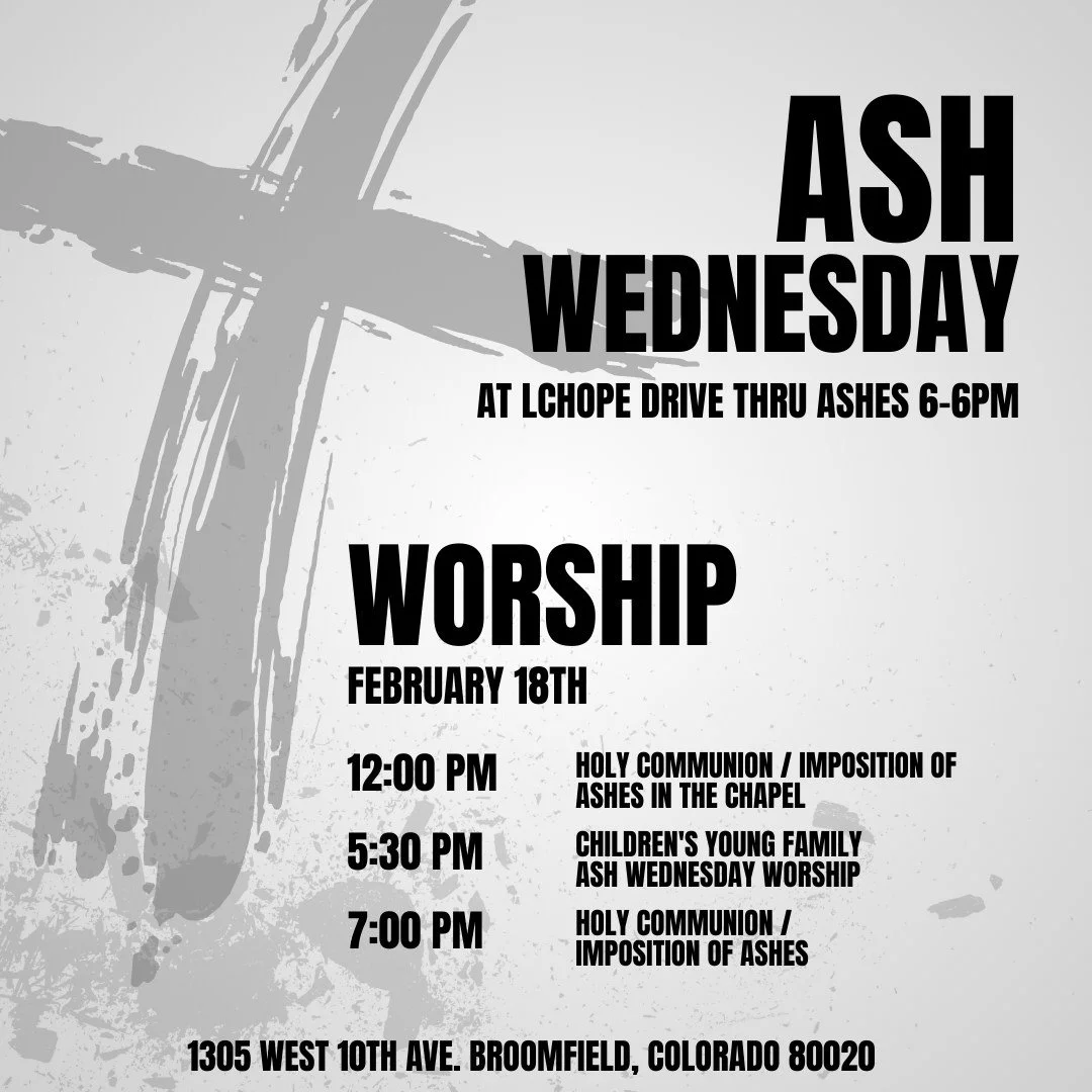 All are welcome. Begin the Lenten journey with us on February 18th. However your day looks, there&rsquo;s a place for you to pause, reflect, and receive ashes.
🚗 Drive-Thru Ashes | 6:00 am&ndash;6:00 pm
Stop by anytime throughout the day for ashes!
