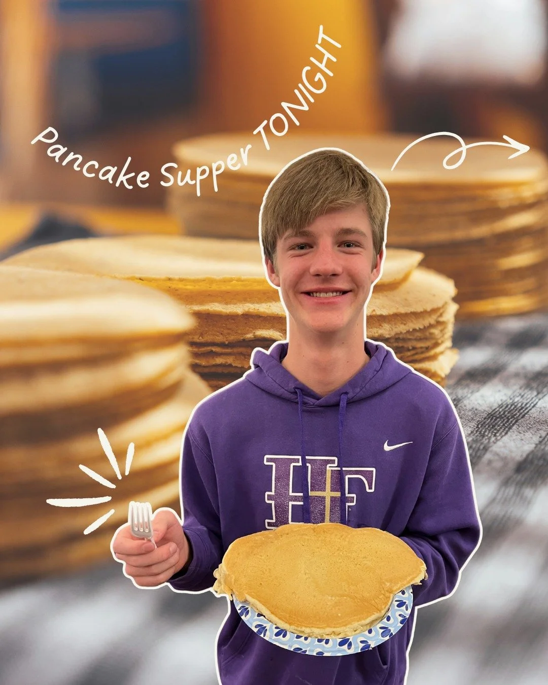 It&rsquo;s Pancake Time!🥞 
Join us tonight at 5:00 for our Shrove Tuesday Pancake Supper! The youth are flipping the pancakes themselves, and every donation helps support their upcoming trips.
Come hungry, come cheerful, and come support our kids!!