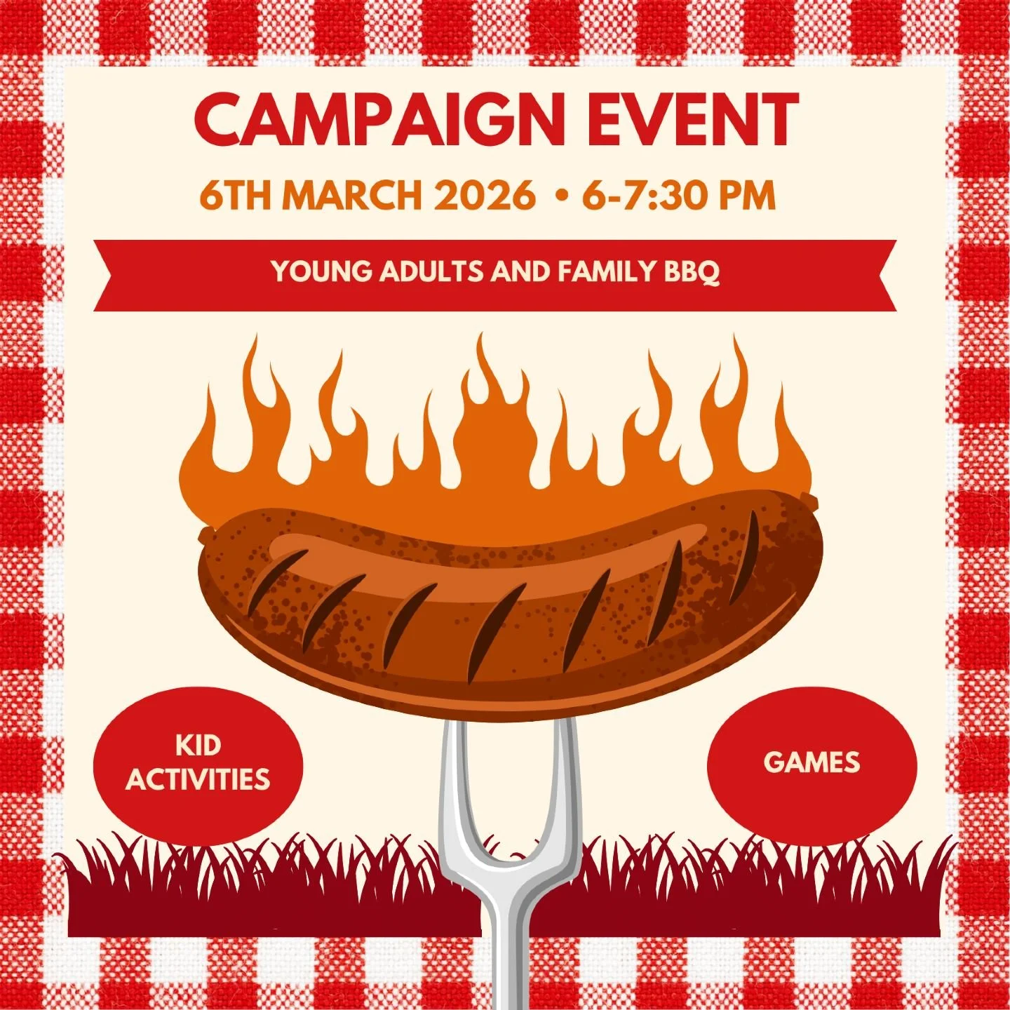Young Adults &amp; Family BBQ!
Food, fun, games &amp; kid activities!! This is all part of Passing on the Faith, our campaign for the next generation at LCHope.
March 6 | 6&ndash;7:30 PM. Drop a 🌭 if you&rsquo;ll be there!