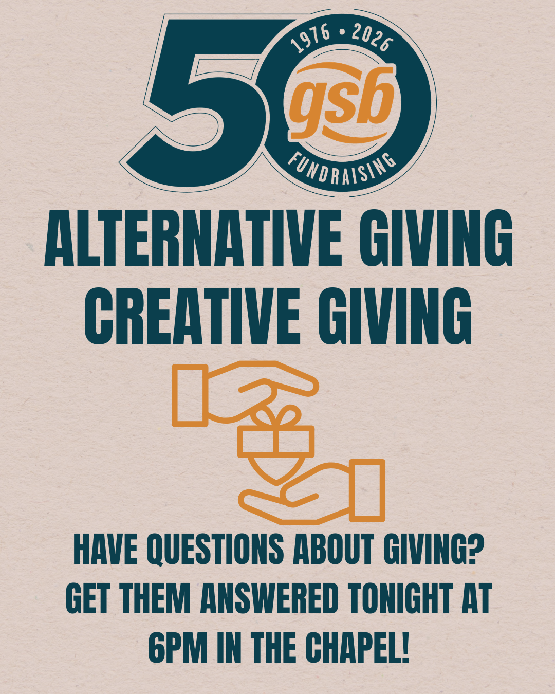 Campaign forum with GSB consultant |  Alternative and creative giving: Get your questions answered!