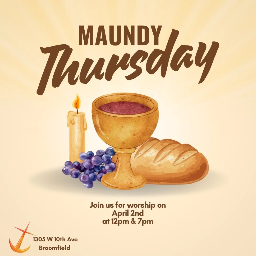 Will we see you throughout the rest of Holy Week as we walk toward Easter together?
Maundy Thursday: Worship at 12pm &amp; 7pm
Good Friday: &ldquo;Who Is This?&rdquo; Chancel Choir Presentation at 4pm &amp; 7pm
Resurrection Sunday: Worship at 8am &am