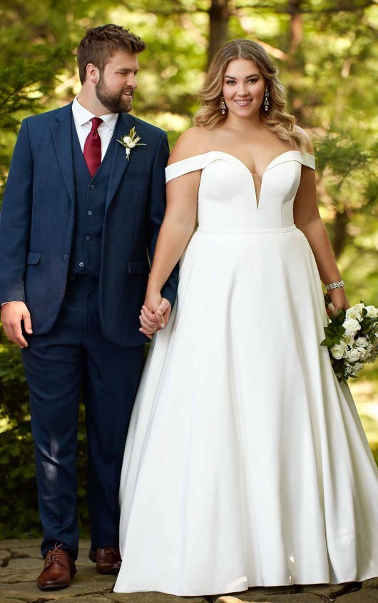 plus size fit and flare wedding dress