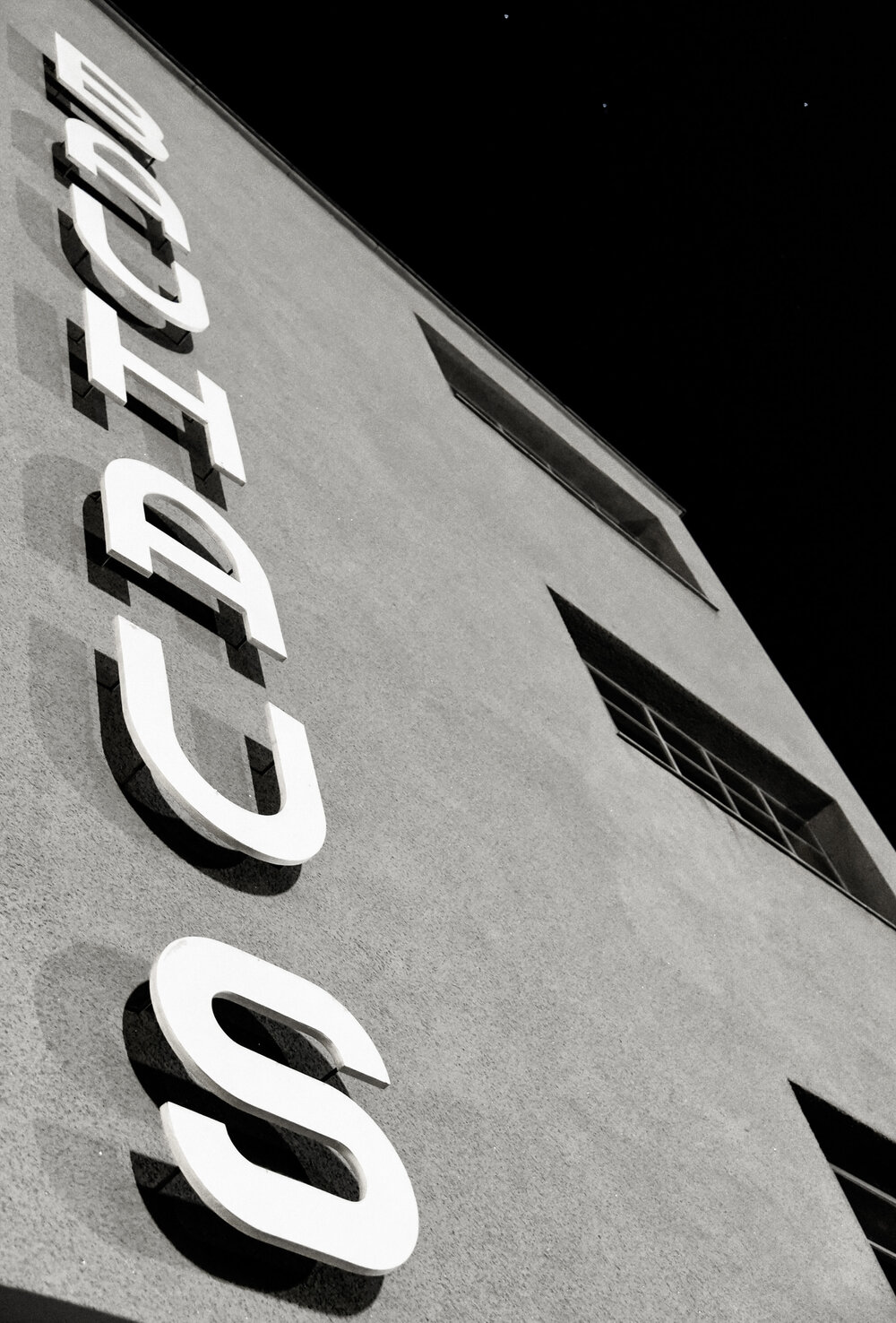 Bauhaus Building Dessau iconic lettered facade.