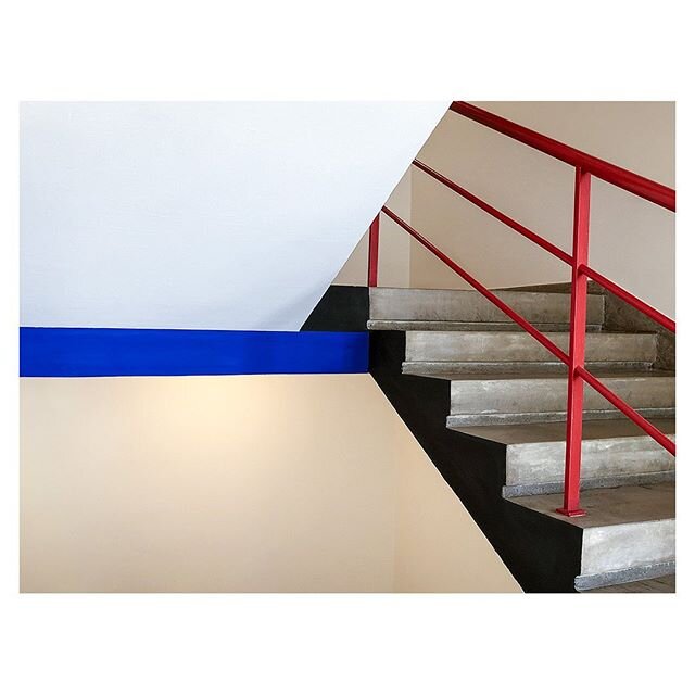 Assigned by Walter Gropius in 1925 to lead the wall painting workshop for the new building in Dessau, Bauhaus Junior Master Hinnerk Scheper believed interior color emphasized structural architectural elements, movement and navigation. Scheper used co