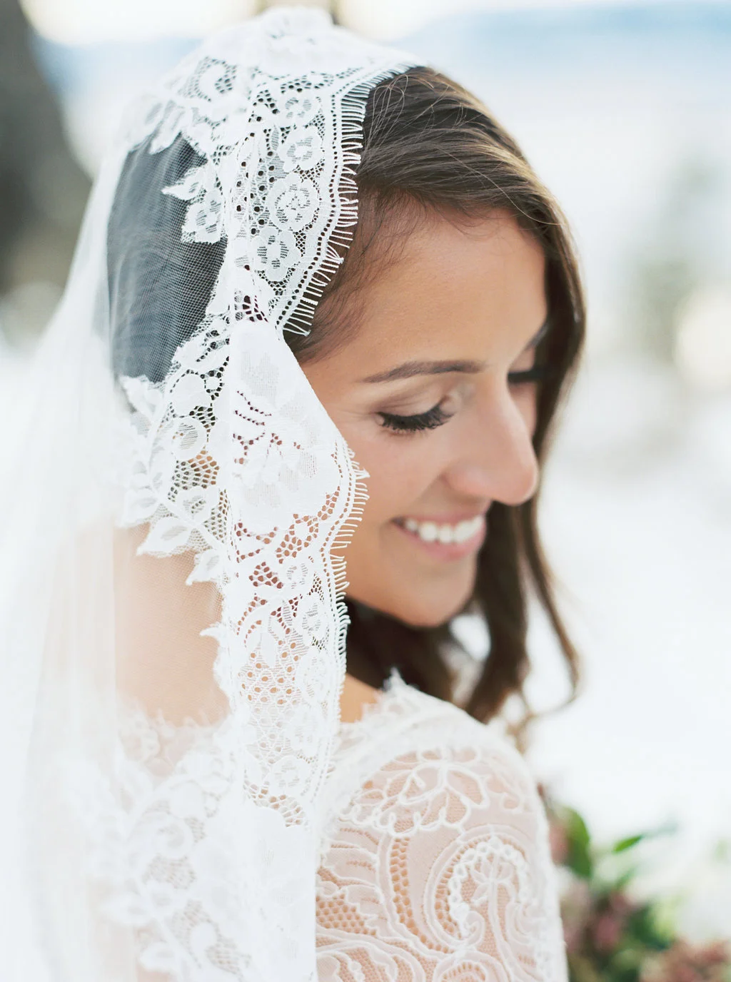 Chantilly Eyelash Lace Mantilla Bridal Veil