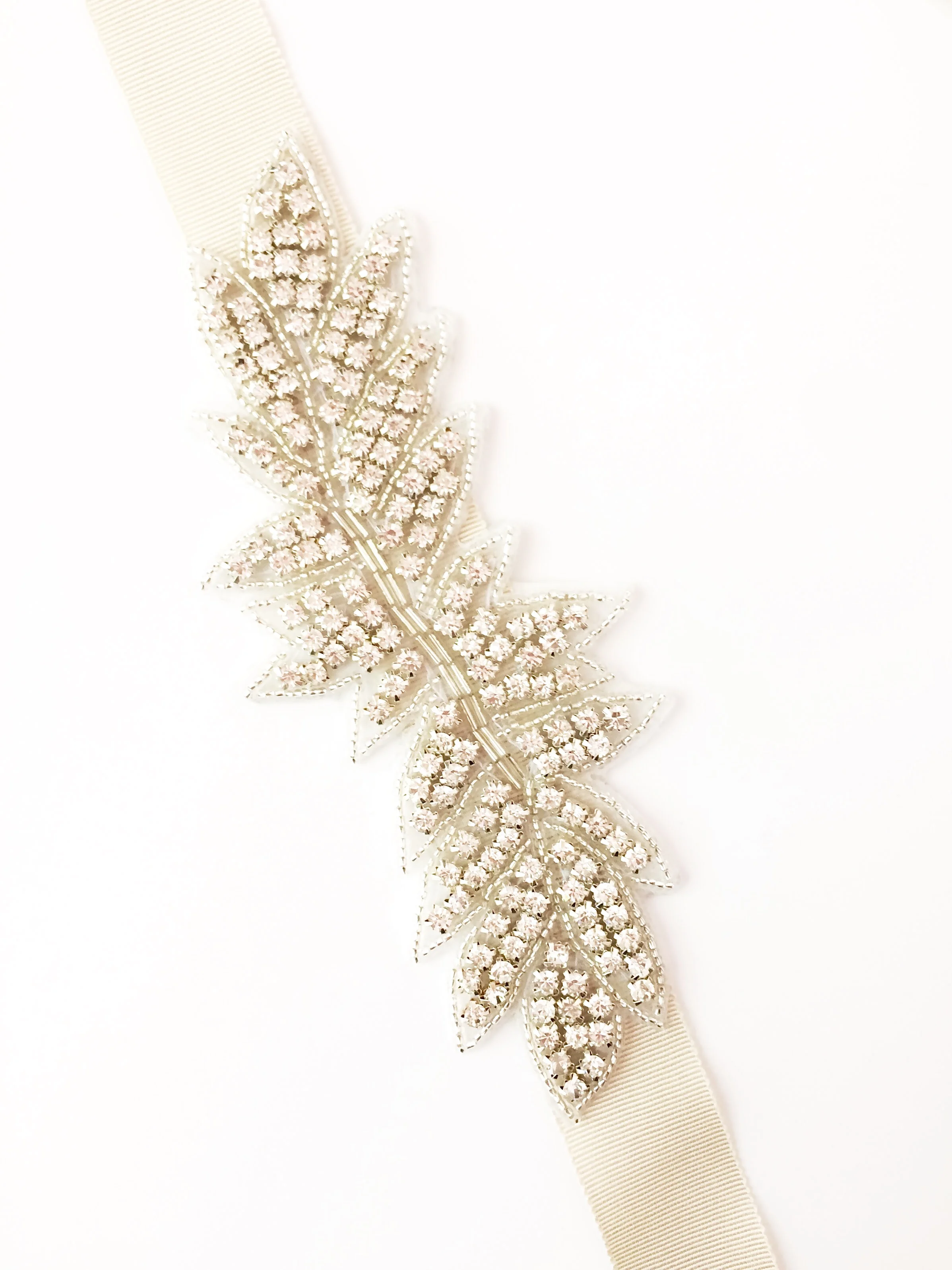 Rhinestone Leaf Bridal Belt