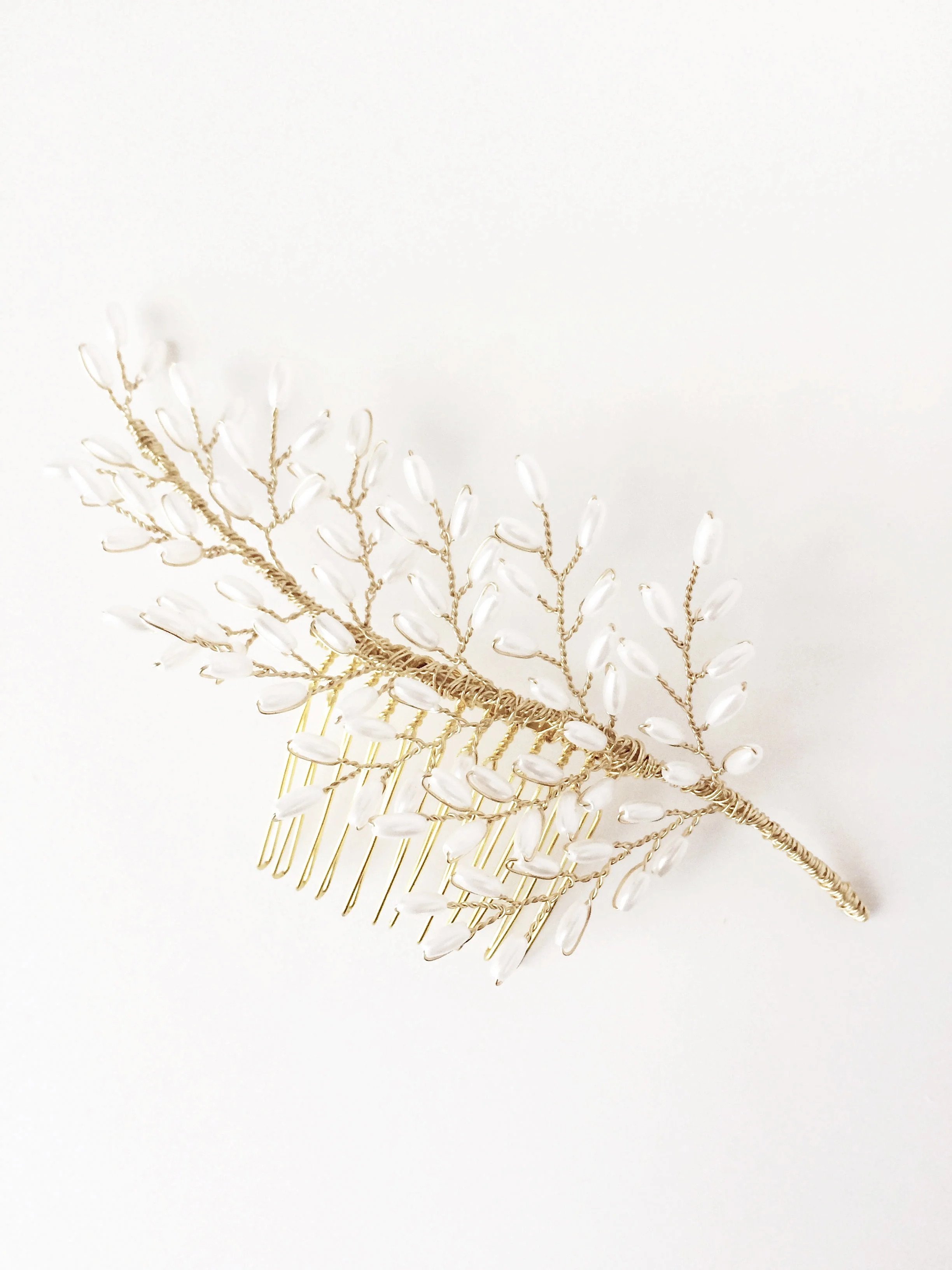Pearl Fern Bridal Hair Comb