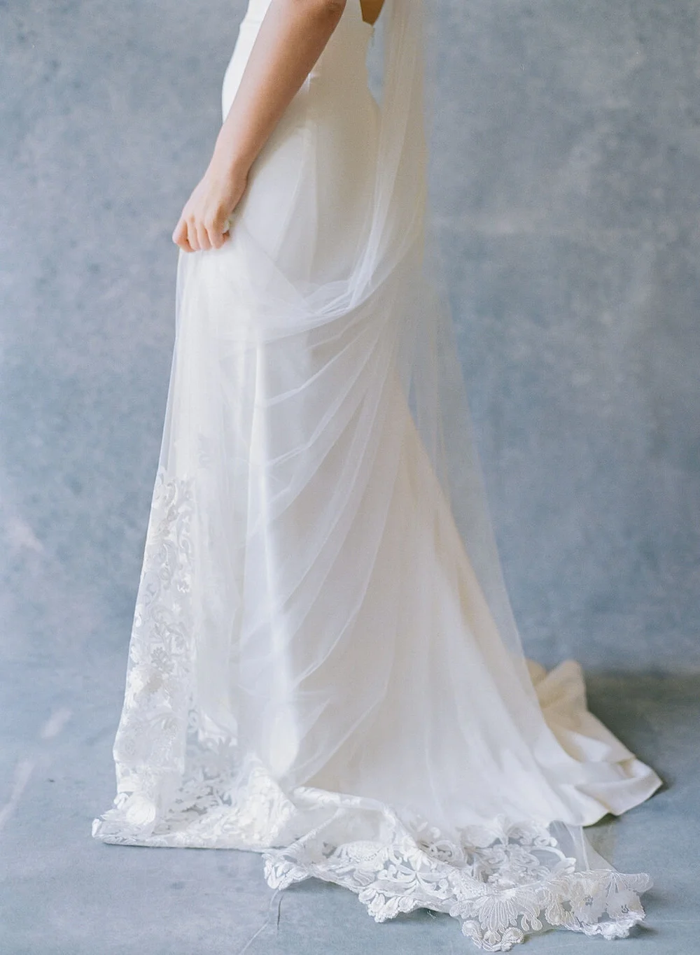 Alice Mae Bridal— Ester- Square Cut Lace Veil