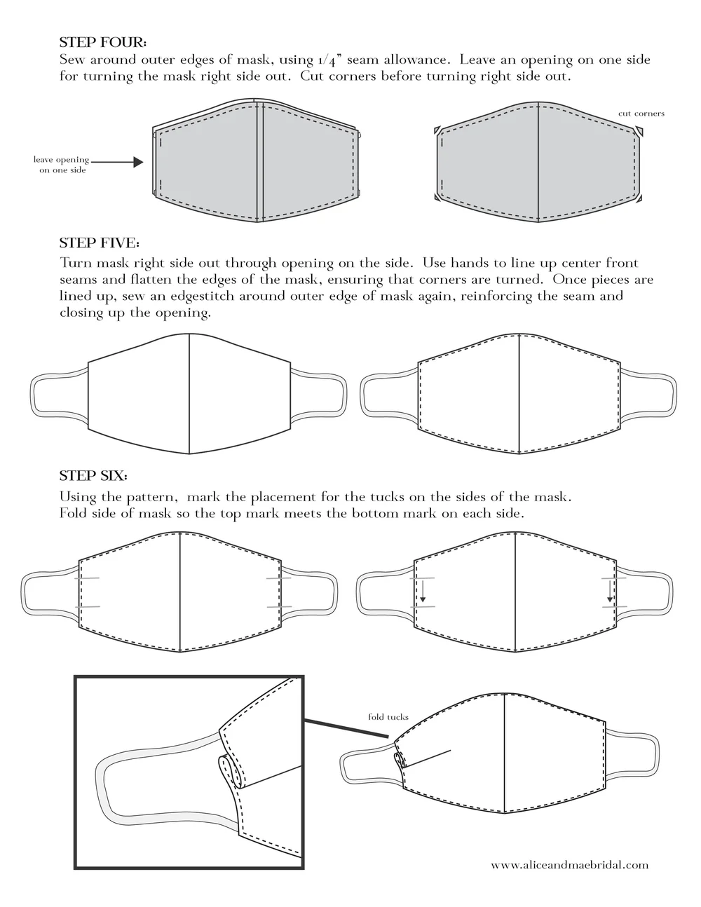 Alice Mae Bridal Face Mask Pattern Alice Mae Bridal Face Mask Pattern