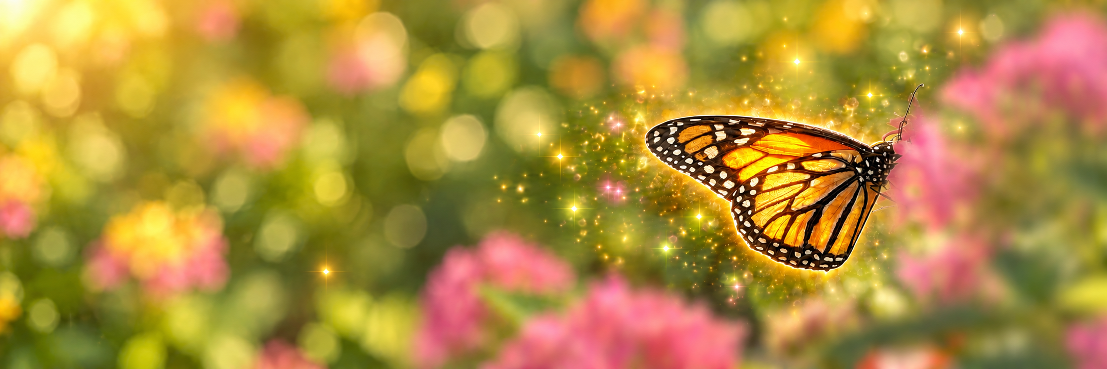 Dreamy Butterfly and Soft Pink Blooms.png