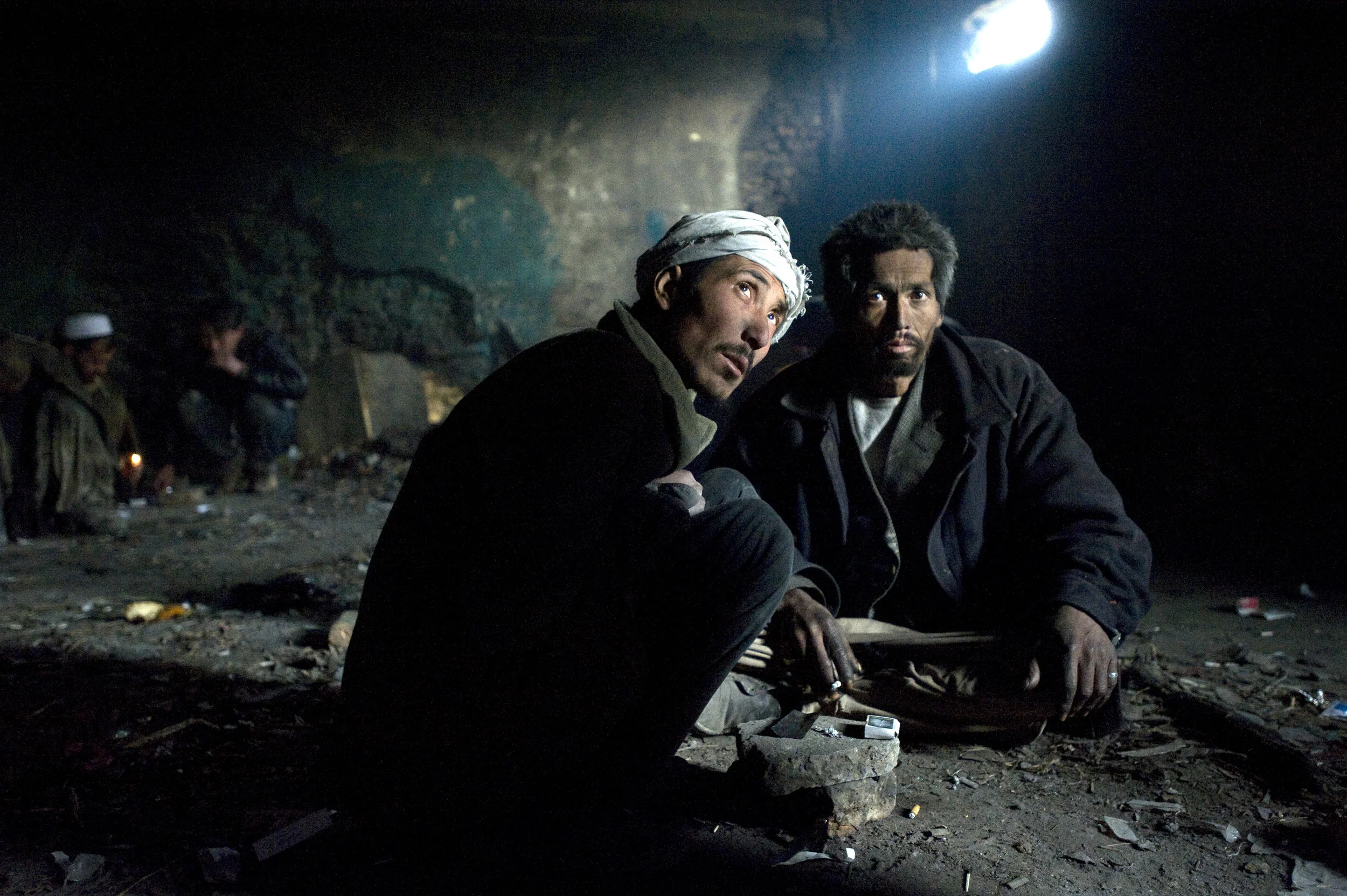 Drug addicts in the ruins of the Russian Cultural Centre. February 2009.