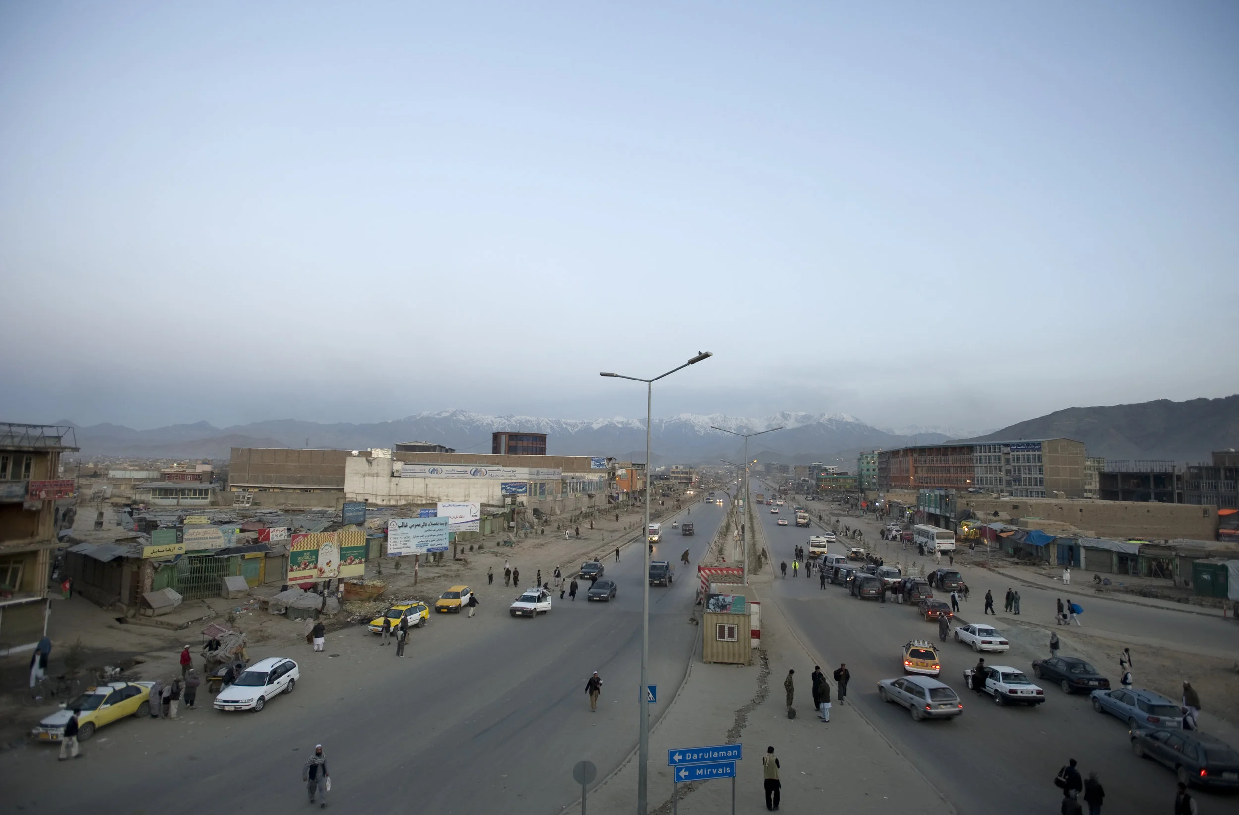The view towards Company and the road south to Kandahar. April 2012.