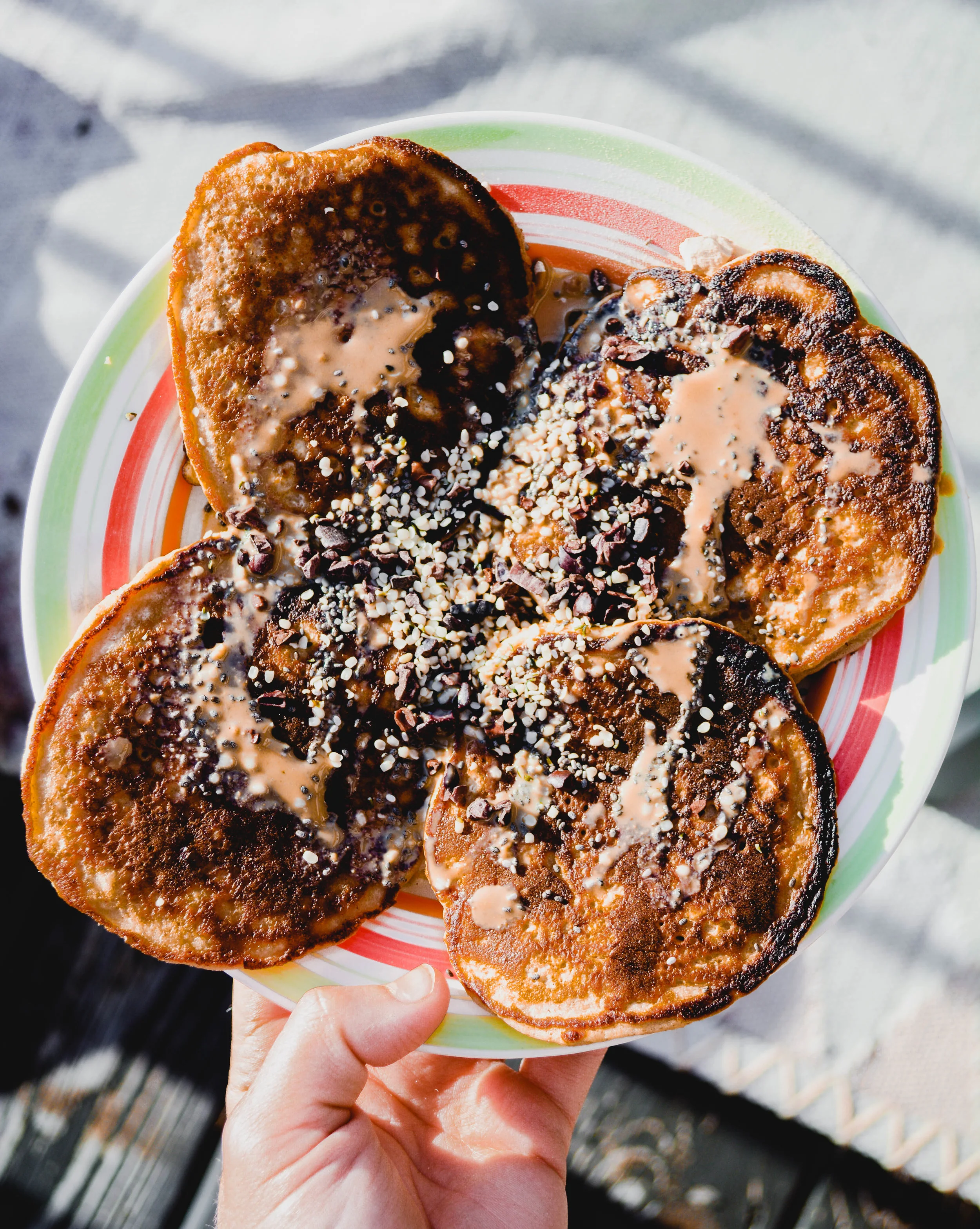 Don't just stop at superfood smoothie bowls - superfood make great pancake toppings!