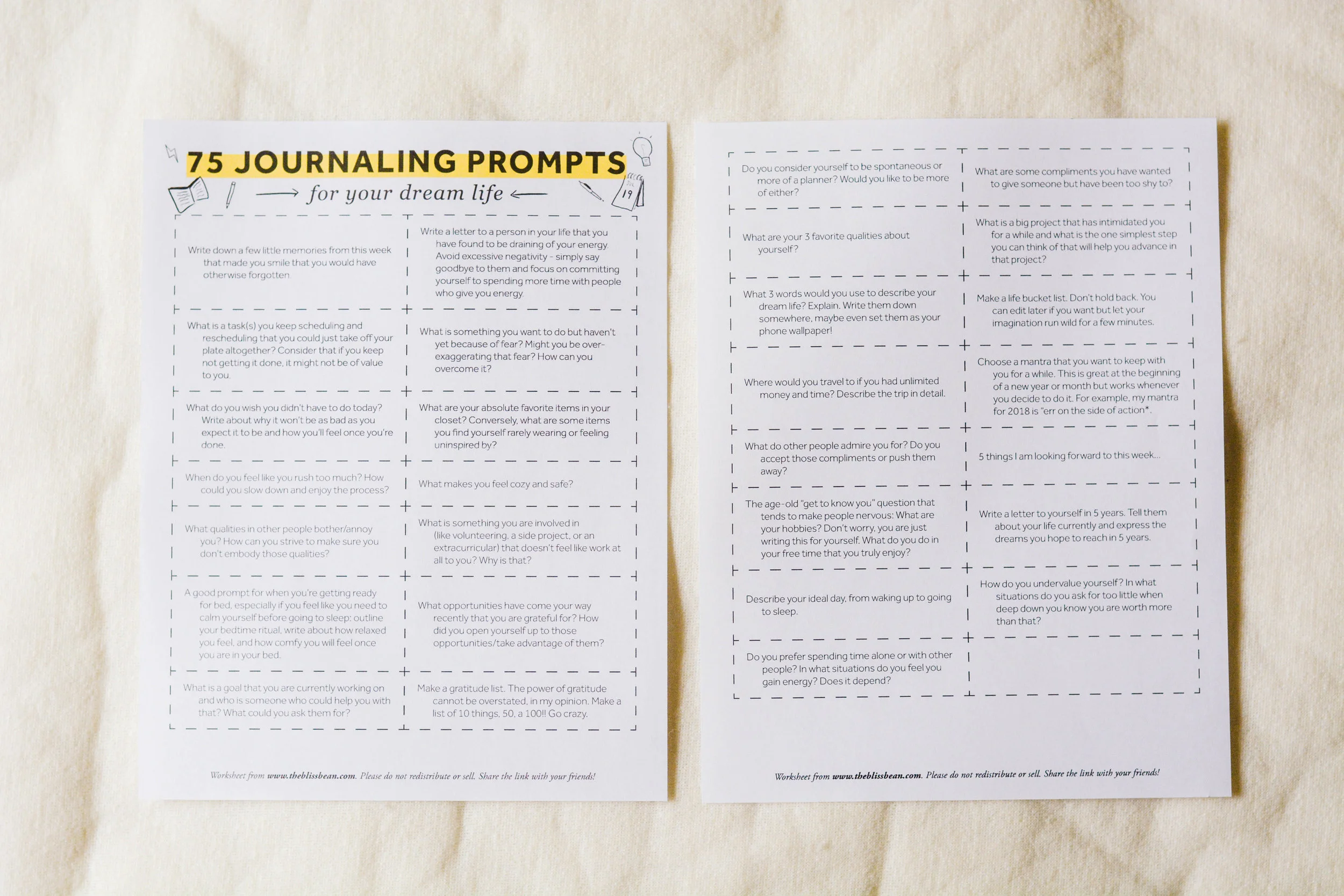 75 Journaling Prompts for Your Best Life — The Bliss Bean