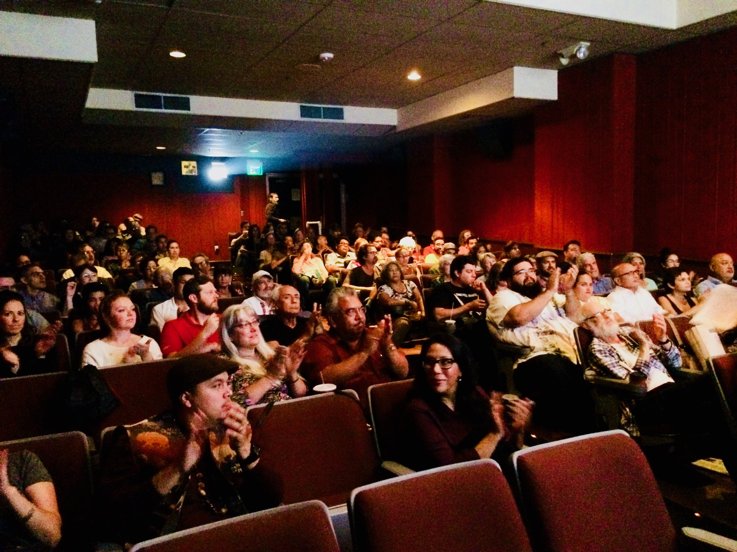 Audience members fill the house at the San Francisco Latino Film Festival premier of “The Rise and Fall of the Brown Buffalo.”