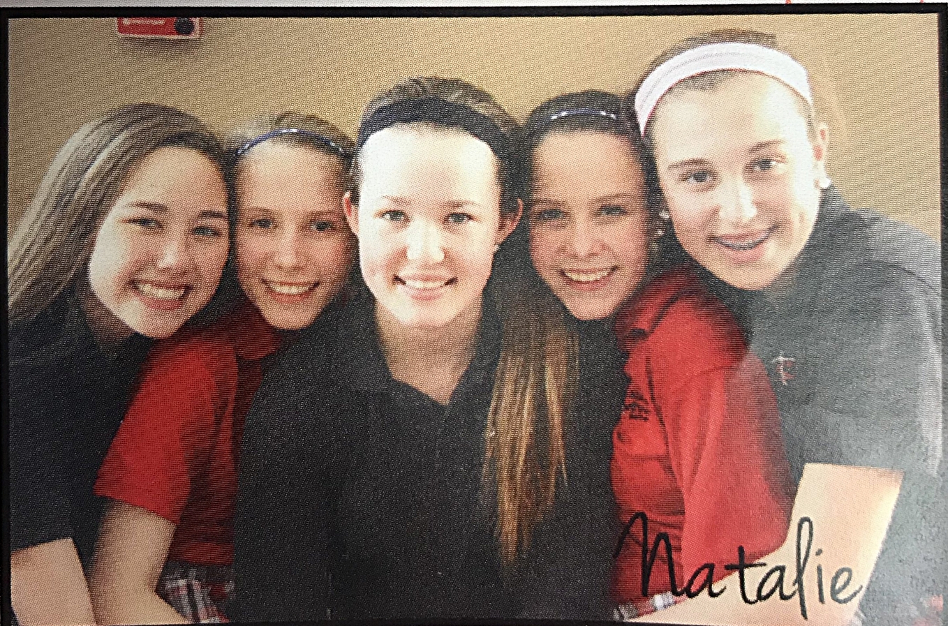 Natalie and friends during their 8th grade year at ASLS.