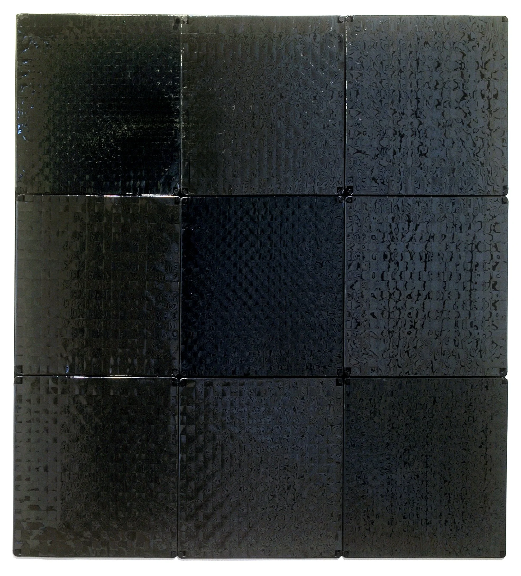 Tile Play | 2017 | 42" square | Nine 14" steel frames, videotape, adhesive, and electric tape
