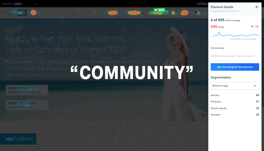 Dana J. Wright, Product Designer made this hotjar test result