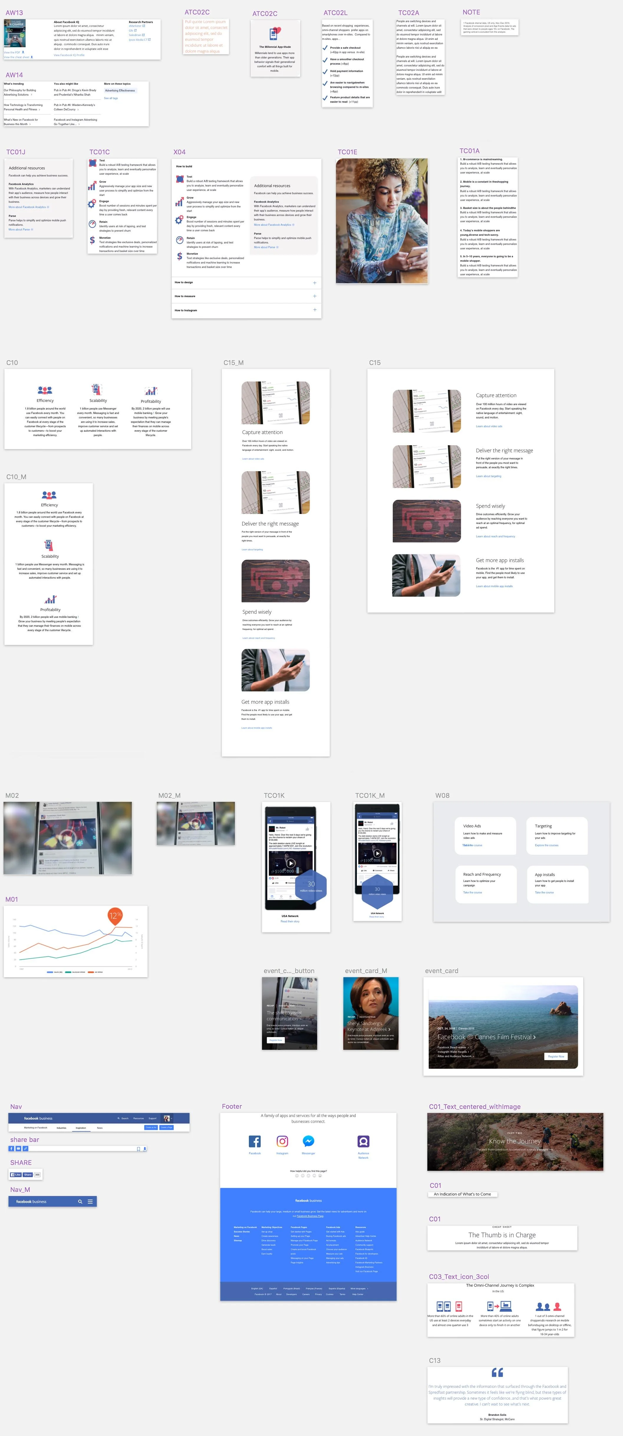Dana J. Wright, Product Designer made this Facebook Business Website Pattern Library